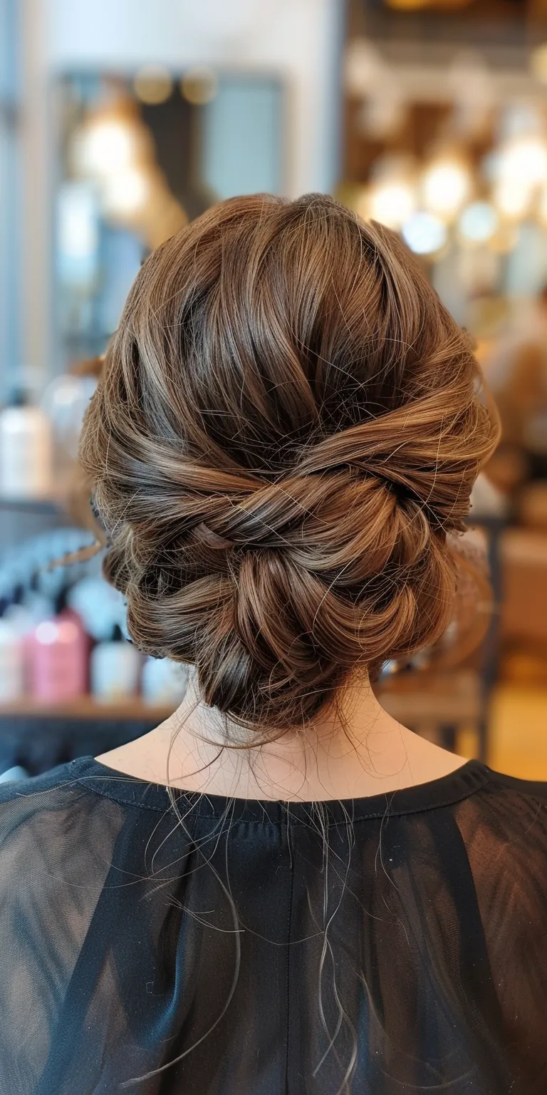 different hair styles Updo, French twist, Chignon, Ballerina bun, Waterfall braids