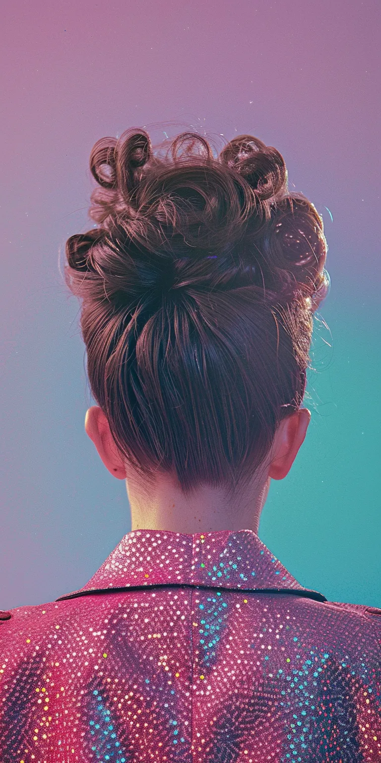 80s hairstyles Updo, Ballerina bun, Pompadour, Chignon, Japanese women's