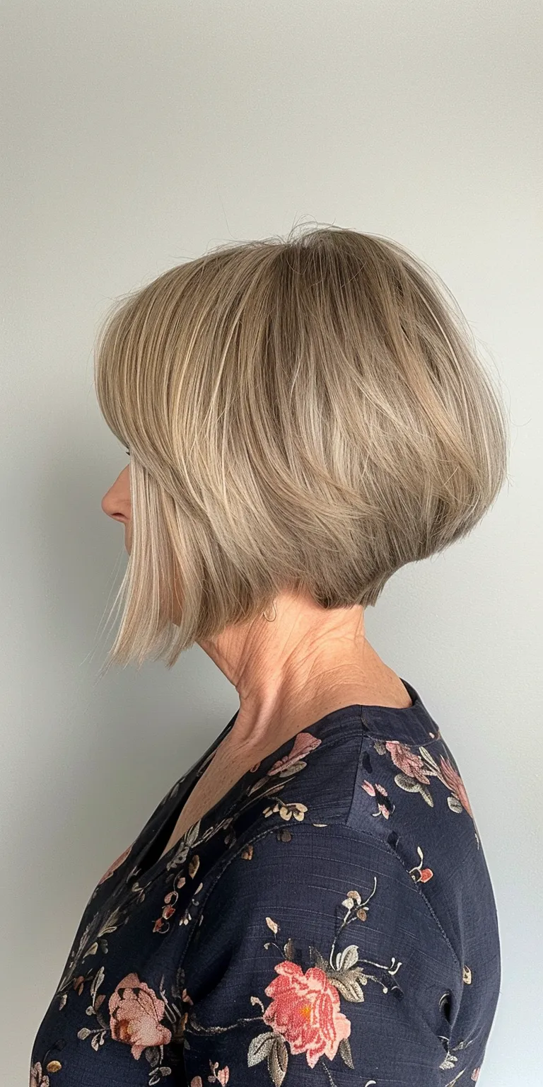 short bob with bangs Asymmetric cut, Short brush Pixie Bob Professional cut