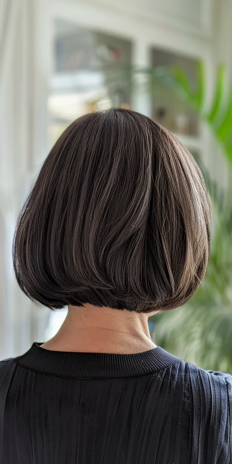 bob haircuts for women Asymmetric cut, Bob Short brush Finger wave, Stacked