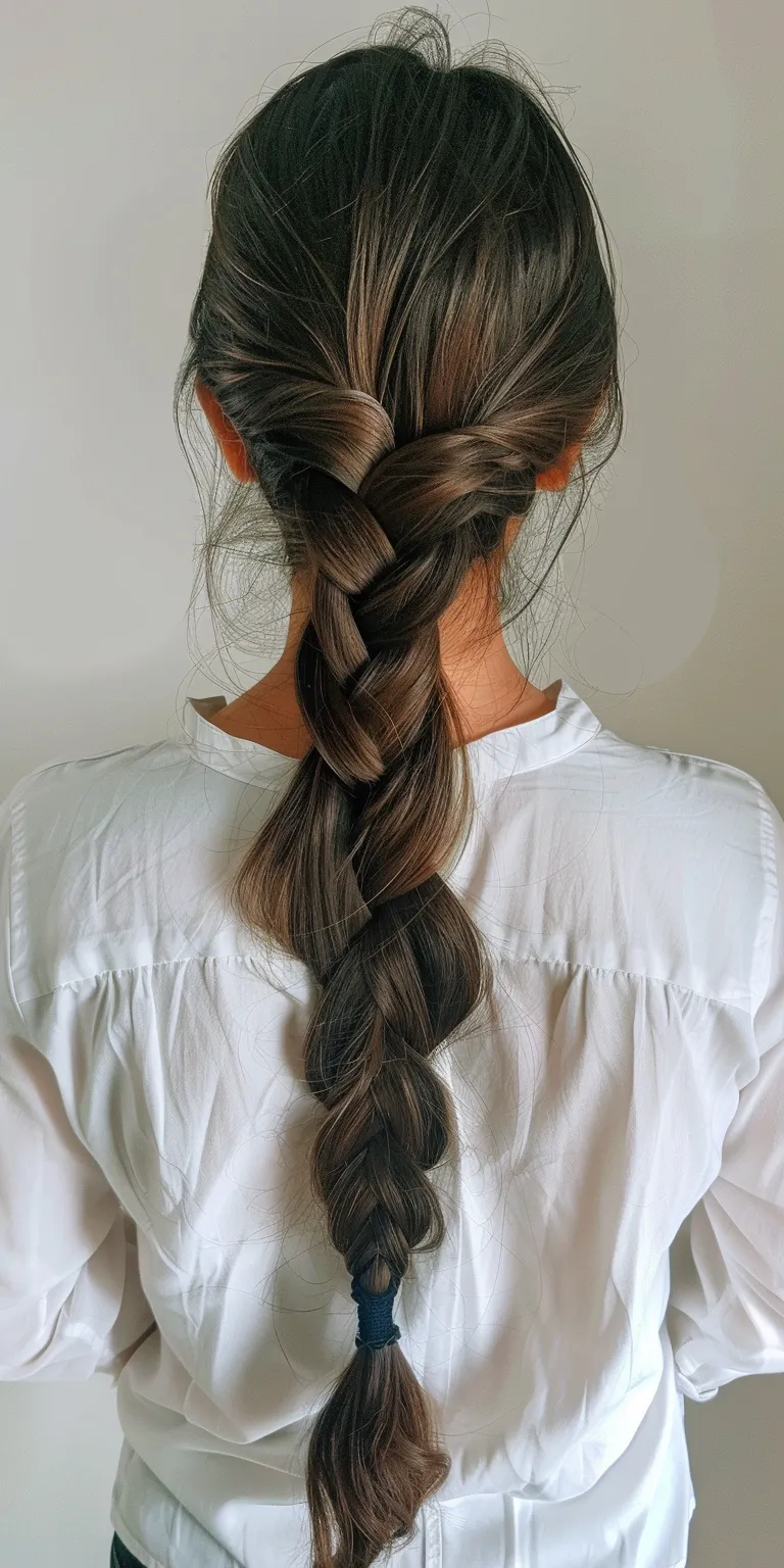 long braided ponytail Waterfall braids, French braid, Braid, Boho twist