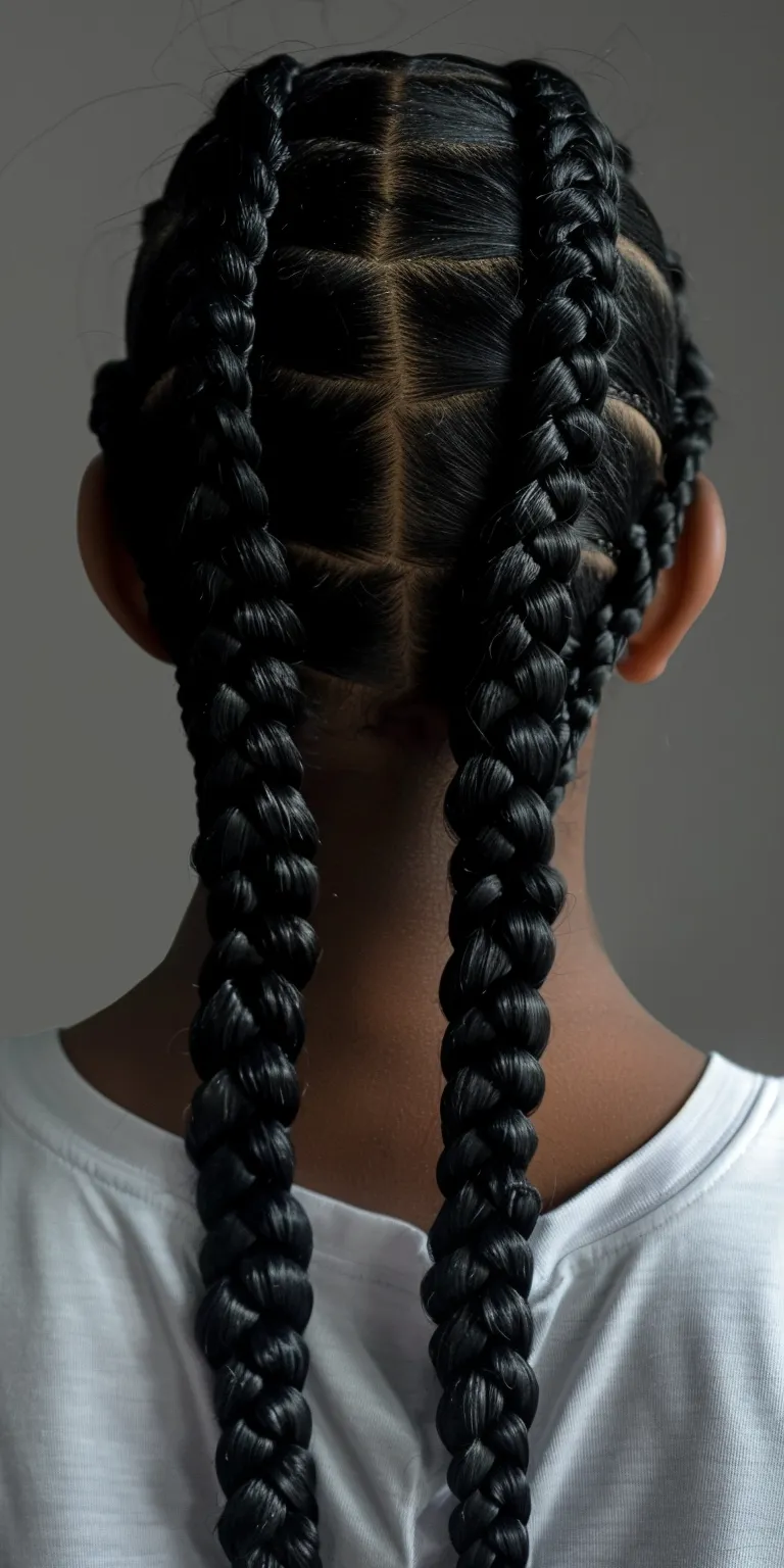 thick braids Hair twists, Cornrows, Waterfall braids, Boho French braid