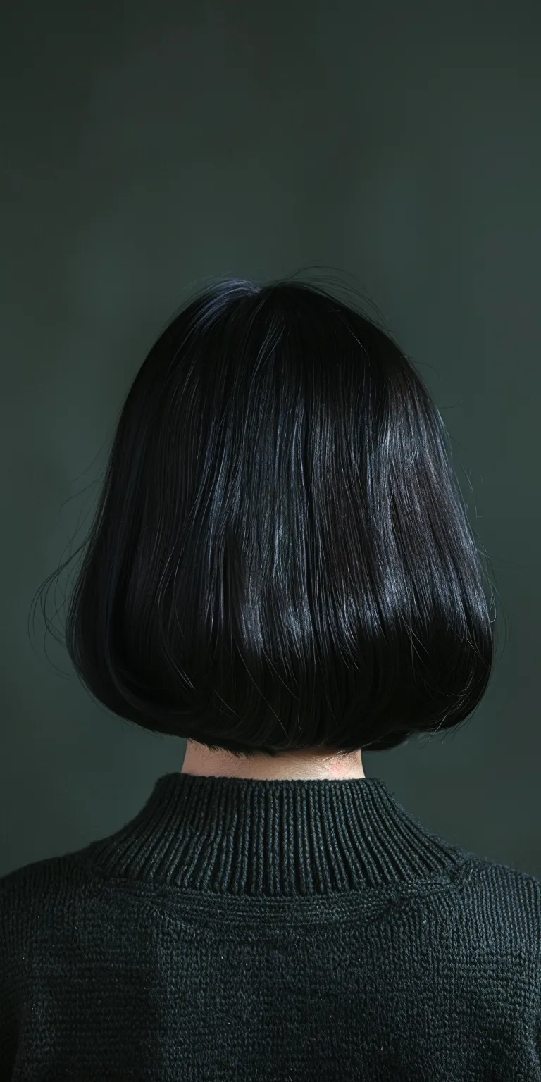 chin length hairstyles Asymmetric cut, Japanese women's hairstyles, Bob Layered hair, Digital perm