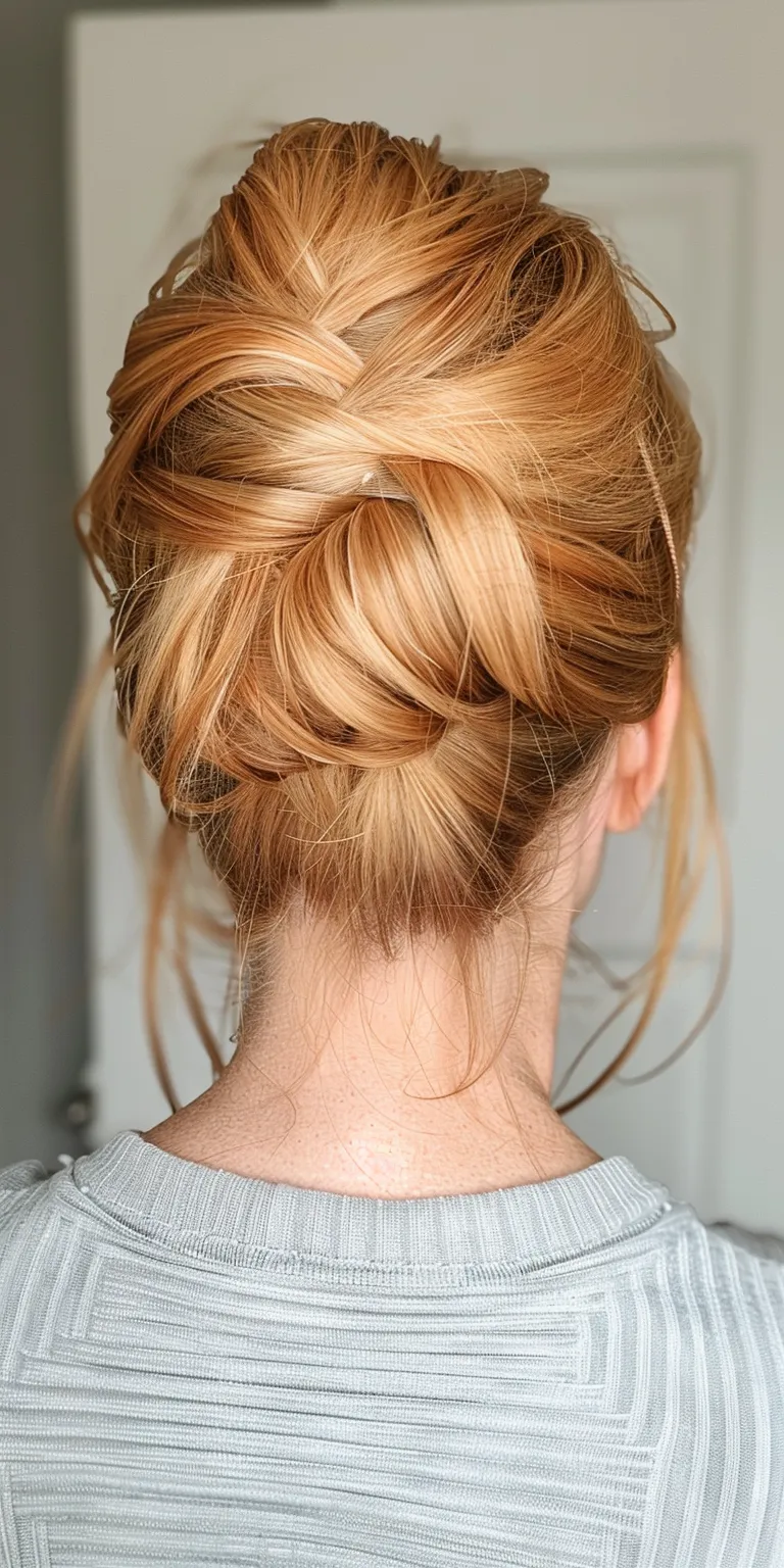 thin hair styles Updo, Chignon, Ballerina bun, French twist, Milkmaid braid