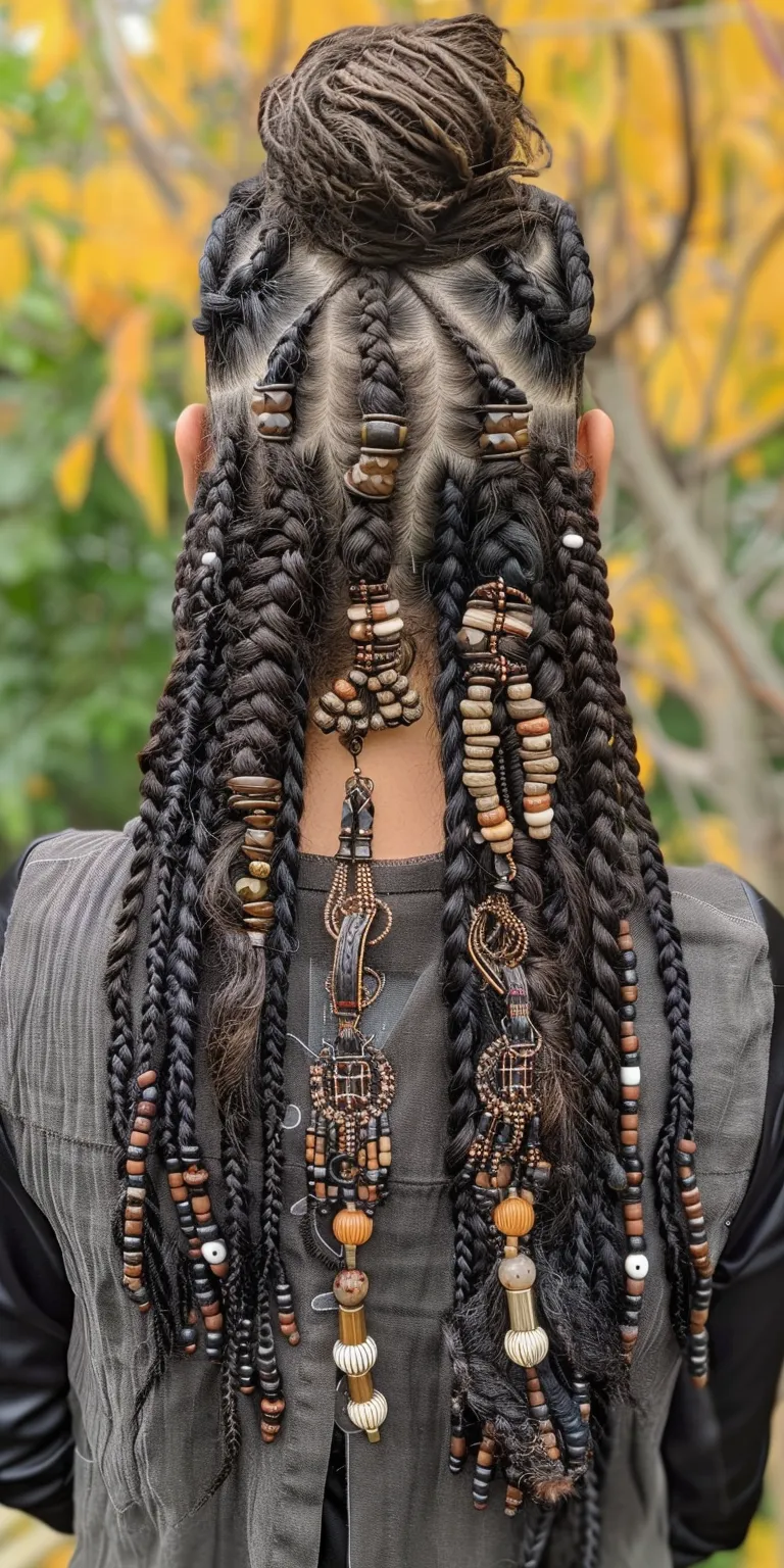 tribal braids with beads Hair twists, Boho braids, Crochet Waterfall Layered hair