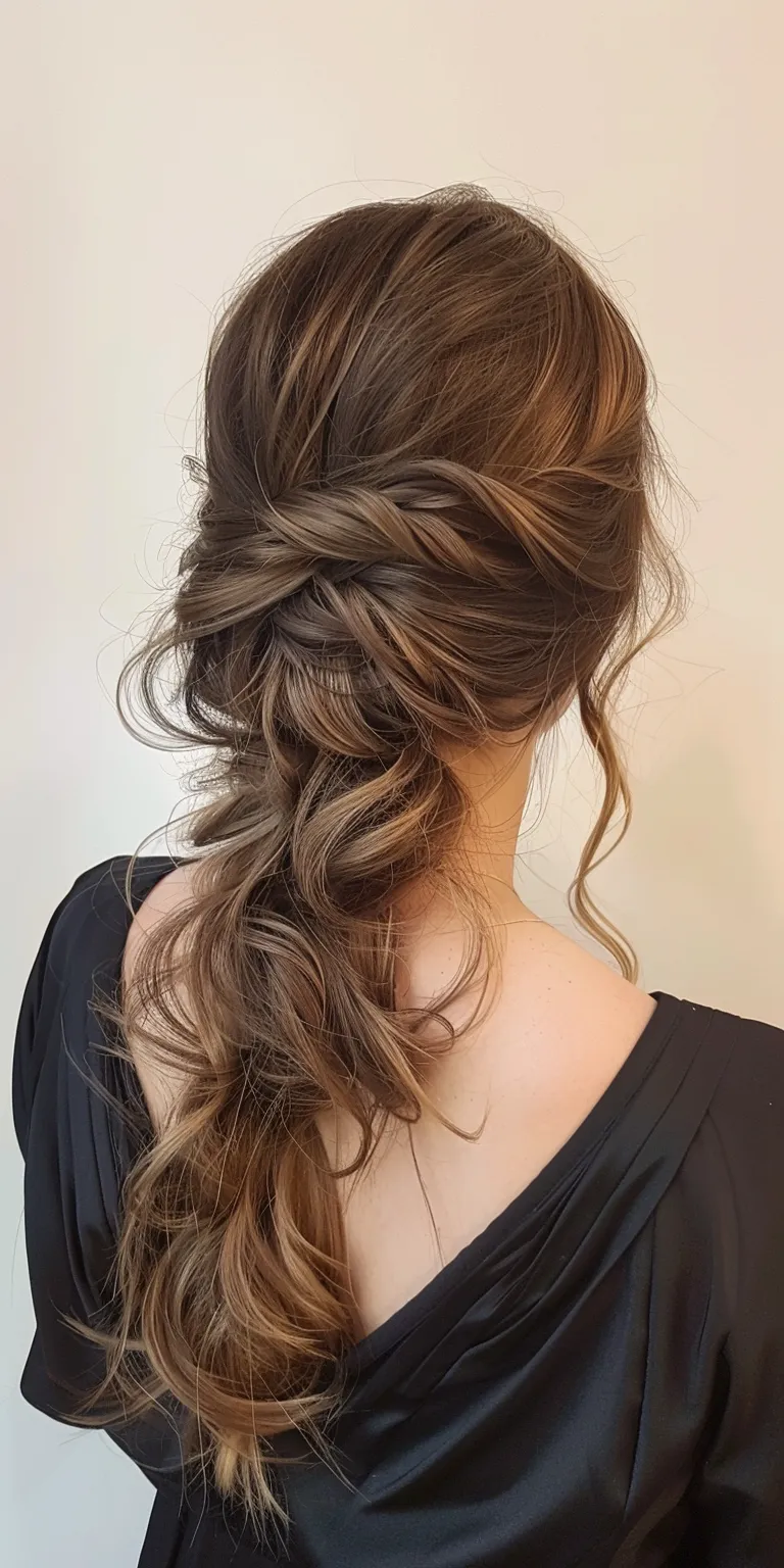 thread hairstyles Updo, Waterfall braids, French twist, Chignon, braid