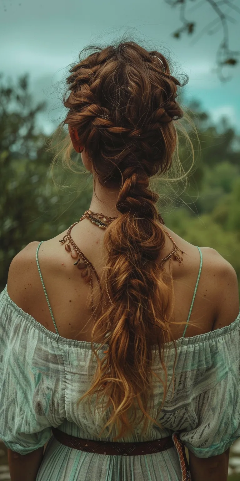 hippie hairstyles Boho braids, Milkmaid braid, French Braid, Updo