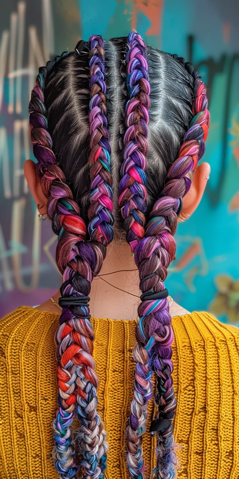 knotless braids with color Waterfall braids, Boho Hair twists, Braid, French braid