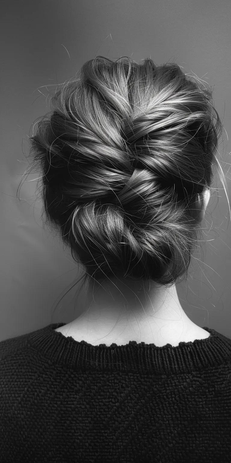 hairstyle for fat face Chignon, Updo, French twist, braid, Milkmaid braid