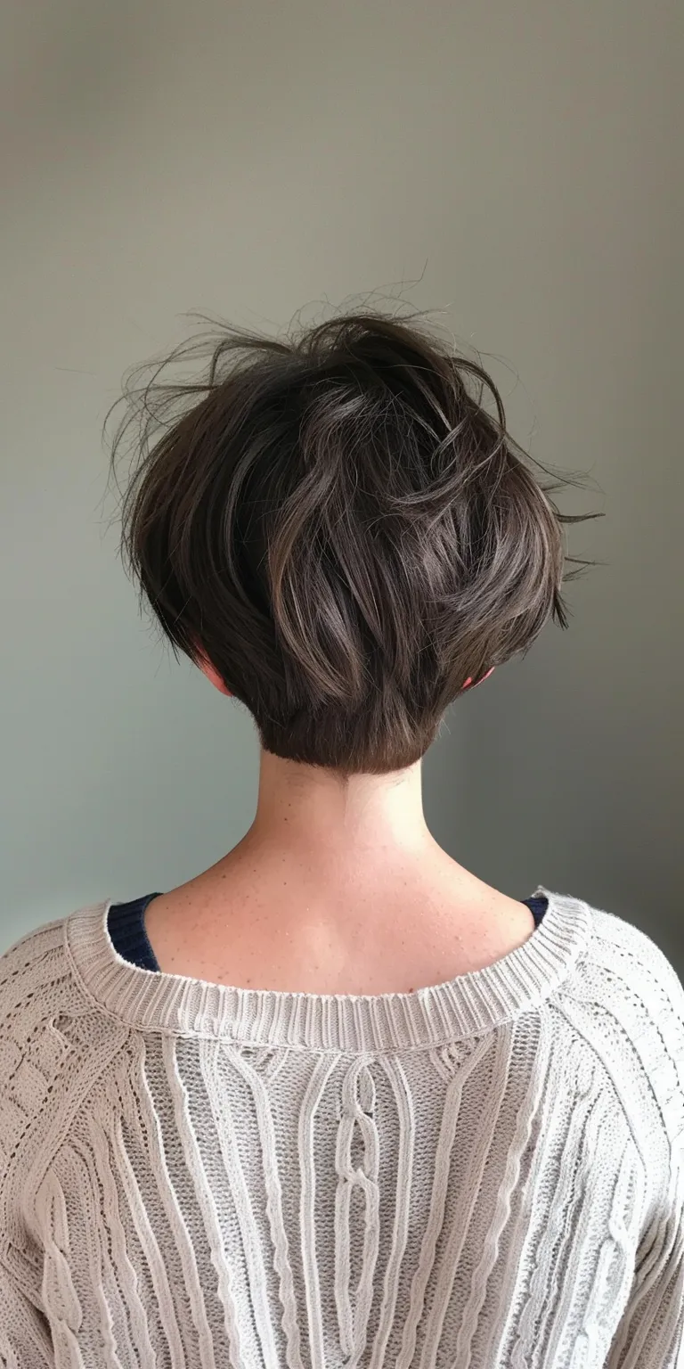 short hairstyles for fat faces and double chins Asymmetric cut, Chignon, Updo, French twist, Short brush cut