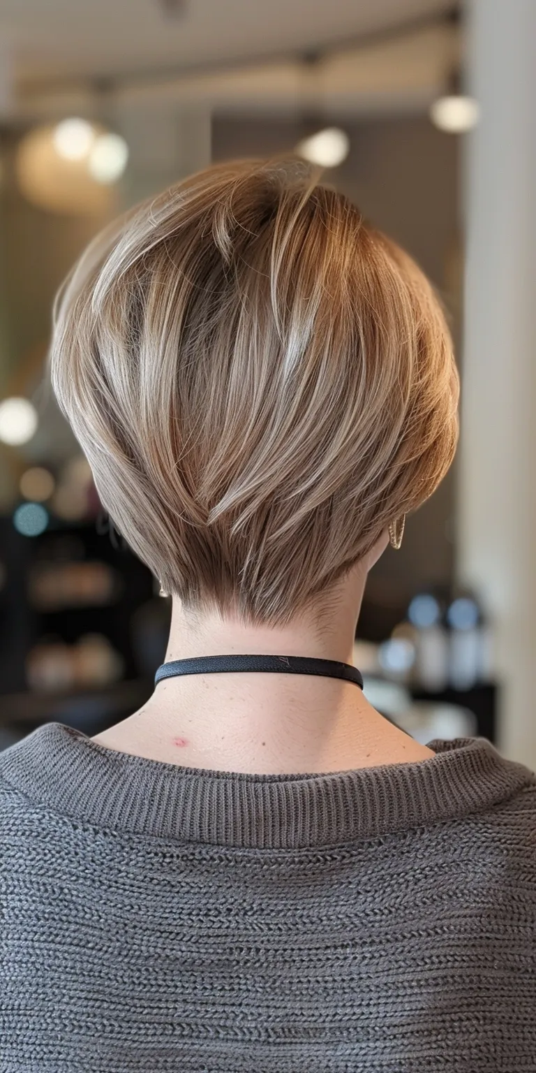 medium short haircuts for women Asymmetric cut, Short brush Pixie Professional French twist