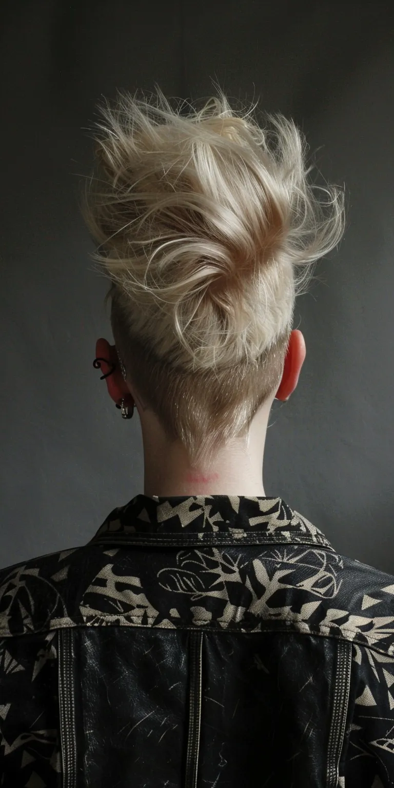 punk hairstyle Pompadour, Asymmetric cut, Feathered hair, Butterfly haircut, Short back and sides