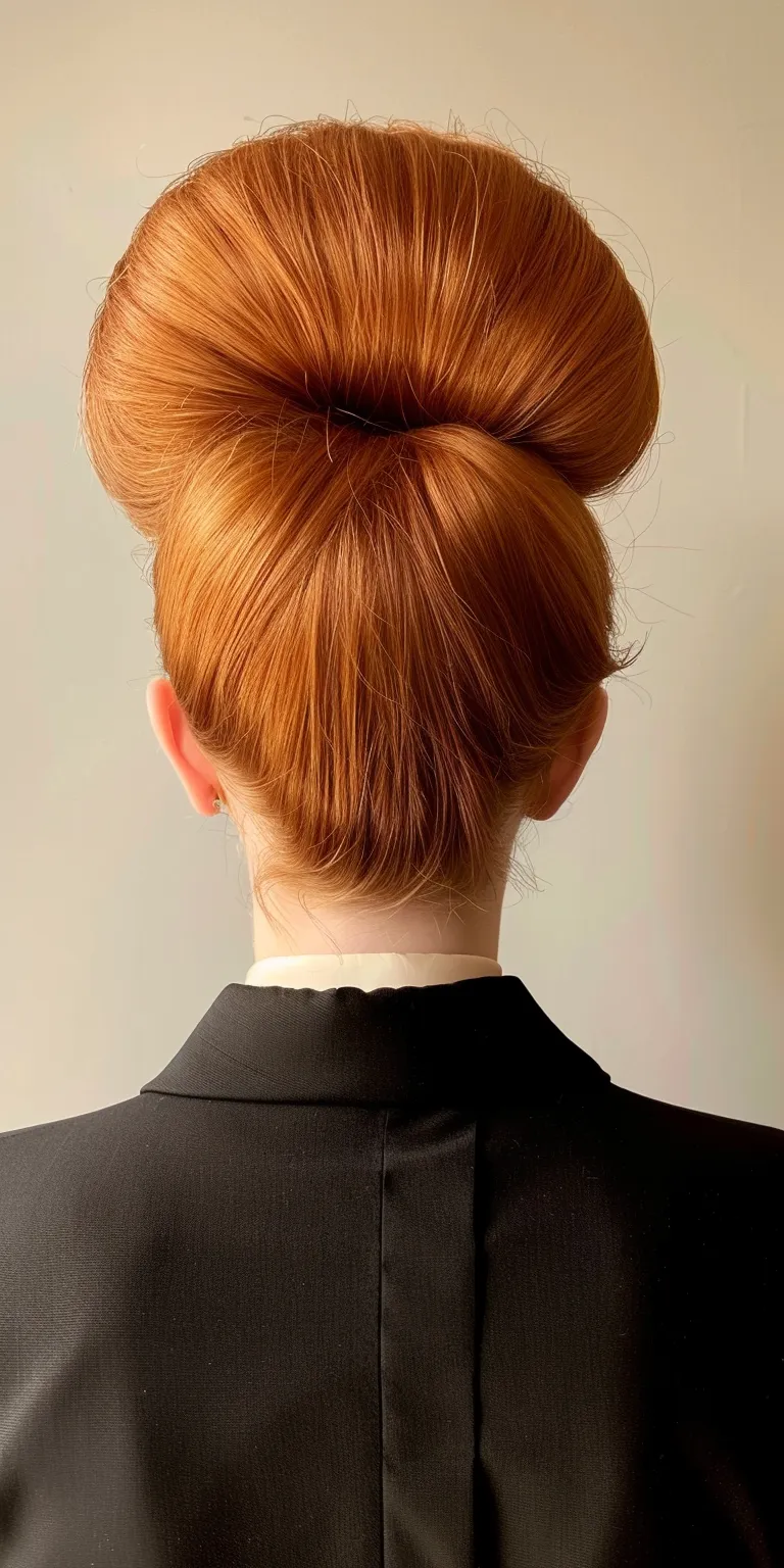 bee hive hair style Updo, Ballerina bun, Chignon, French twist, Pompadour