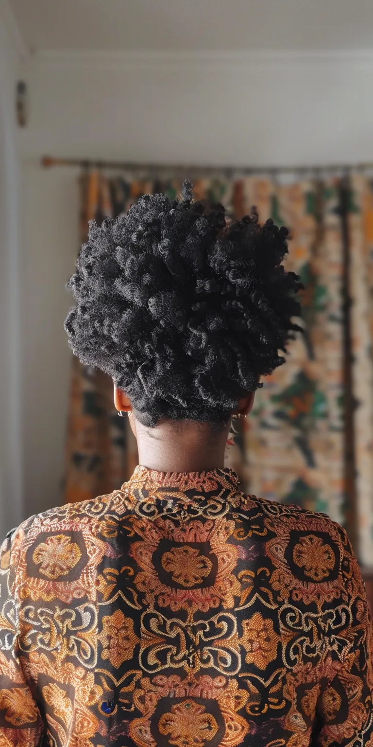 black people haircuts Afro puffs, Kinky hair, Digital perm, Crochet braids, Updo