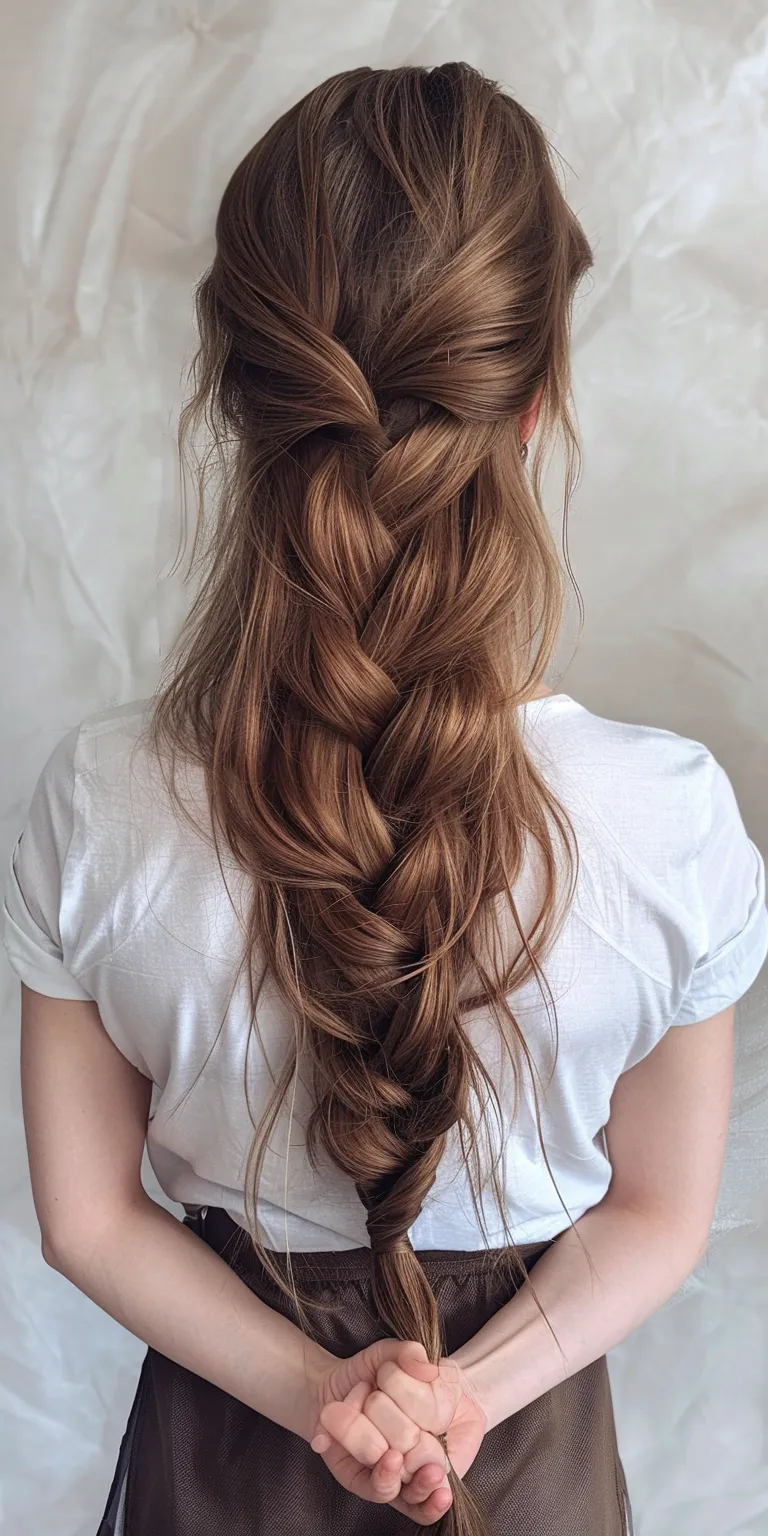 western hairstyle Waterfall braids, French braid, Braid, Updo, Milkmaid braid