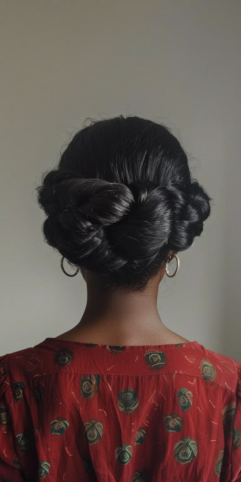 passion twist hairstyle Updo, Finger wave, Chignon, Milkmaid braid, French