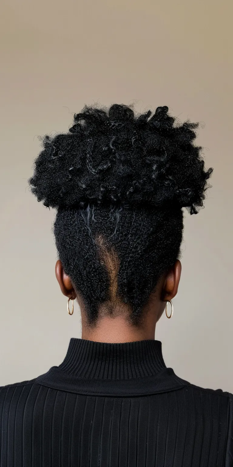 natural hair styles Afro puffs, Kinky hair, Asymmetric cut, French twist, Pompadour