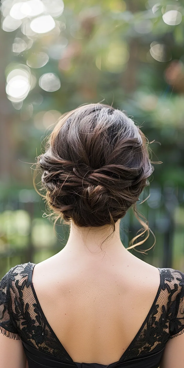 wedding guest hairstyles Updo, Milkmaid braid, Chignon, French twist, braid