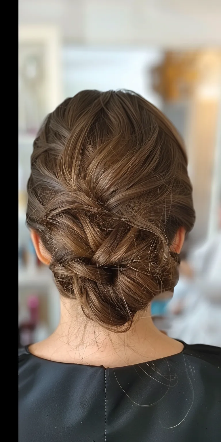 hair style for chubby face Updo, French twist, Chignon, Waterfall braids, braid