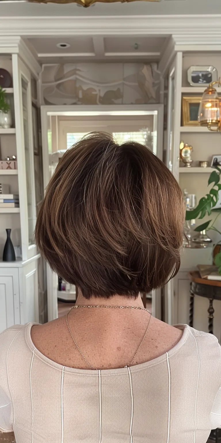 lisa rinna hairstyles Short brush cut, Asymmetric Digital perm, Bob Professional cut