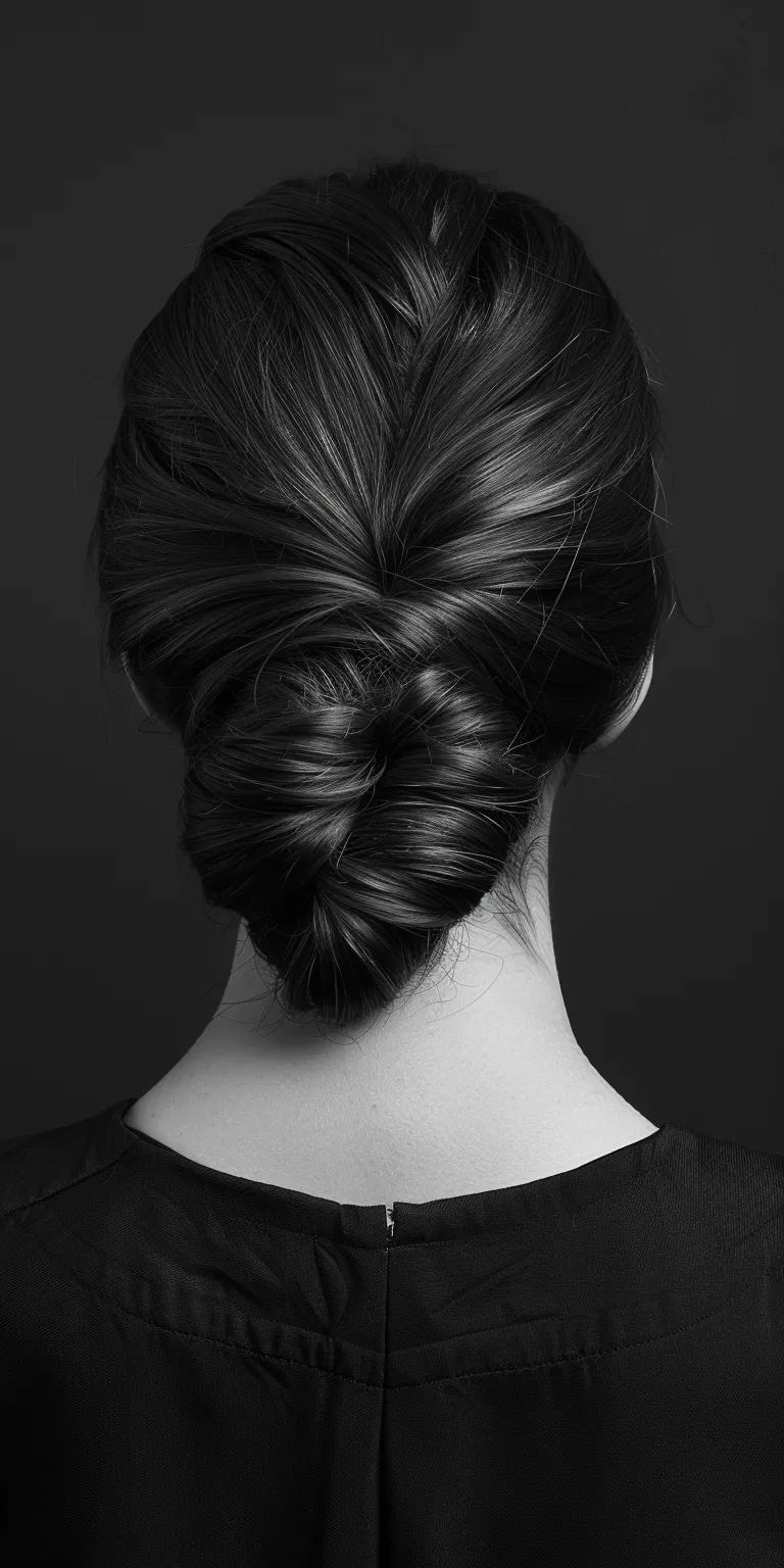 ducktail hairstyle Chignon, French twist, Updo, braid, Milkmaid braid