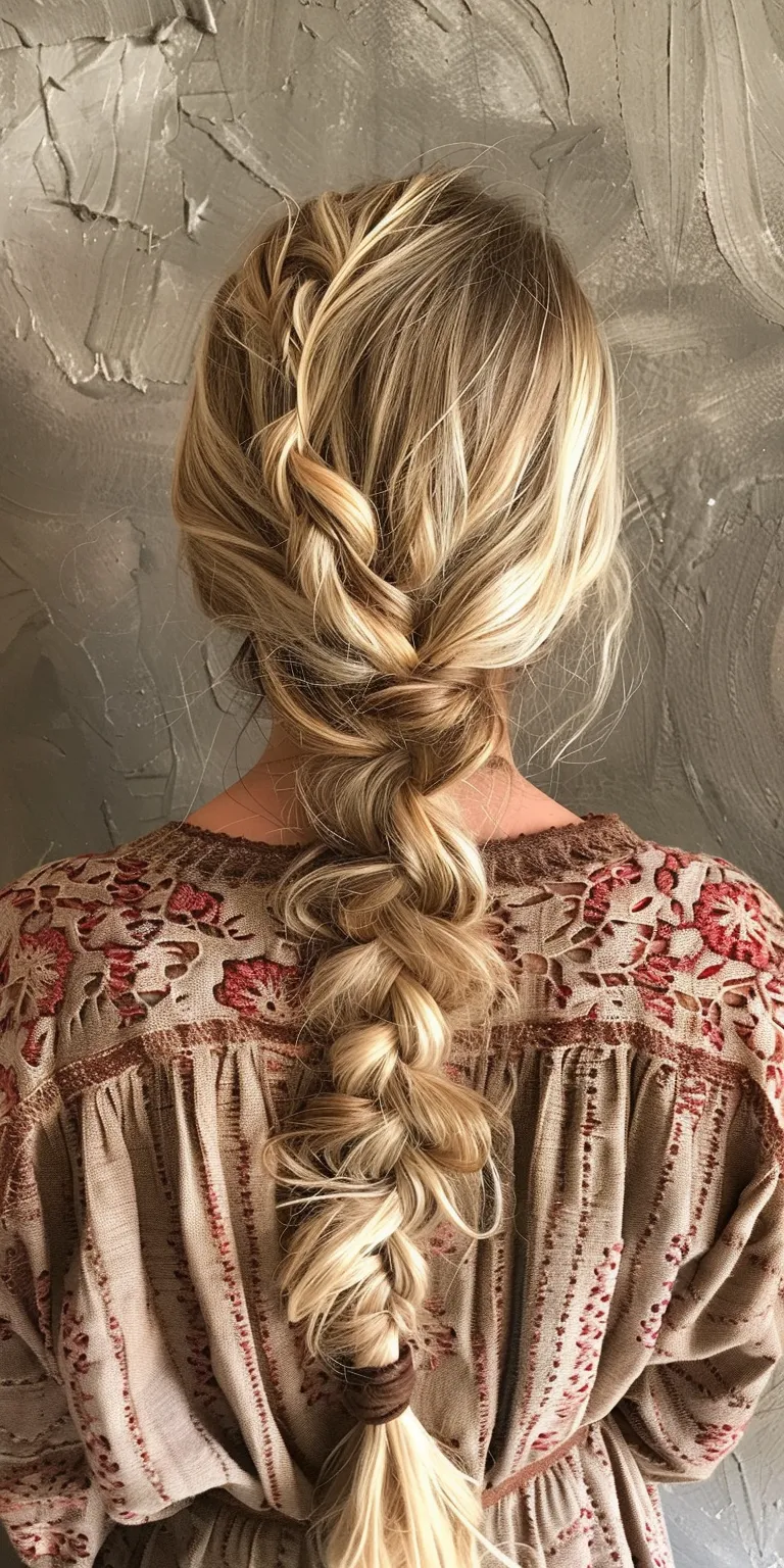 crochet hair styles Waterfall braids, Boho French braid, Braid, Updo