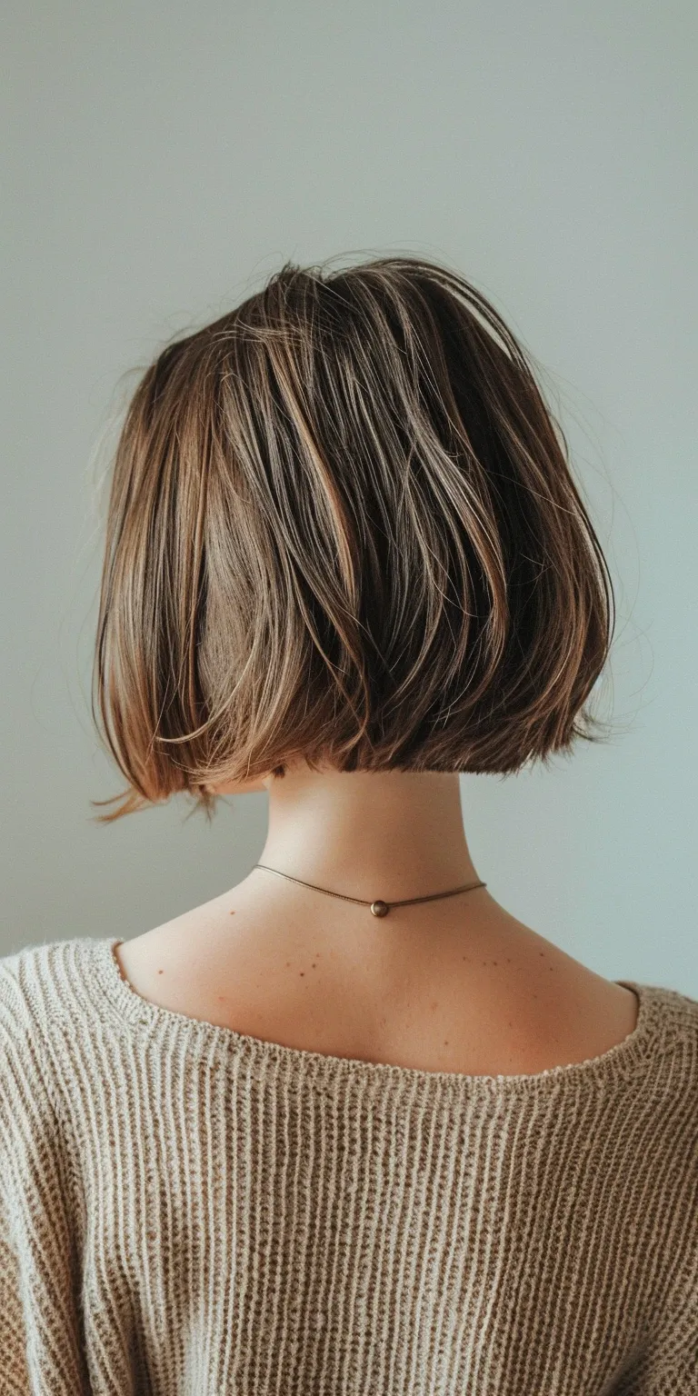 chin length haircuts Asymmetric cut, Bob Butterfly haircut, Layered hair, Pixie cut