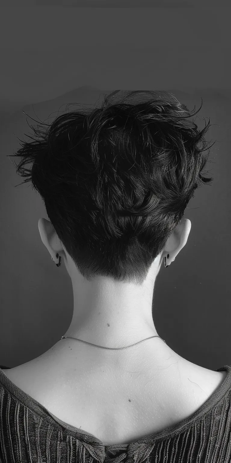 haircuts for short hair Asymmetric cut, Short brush Pixie Pompadour, back and sides