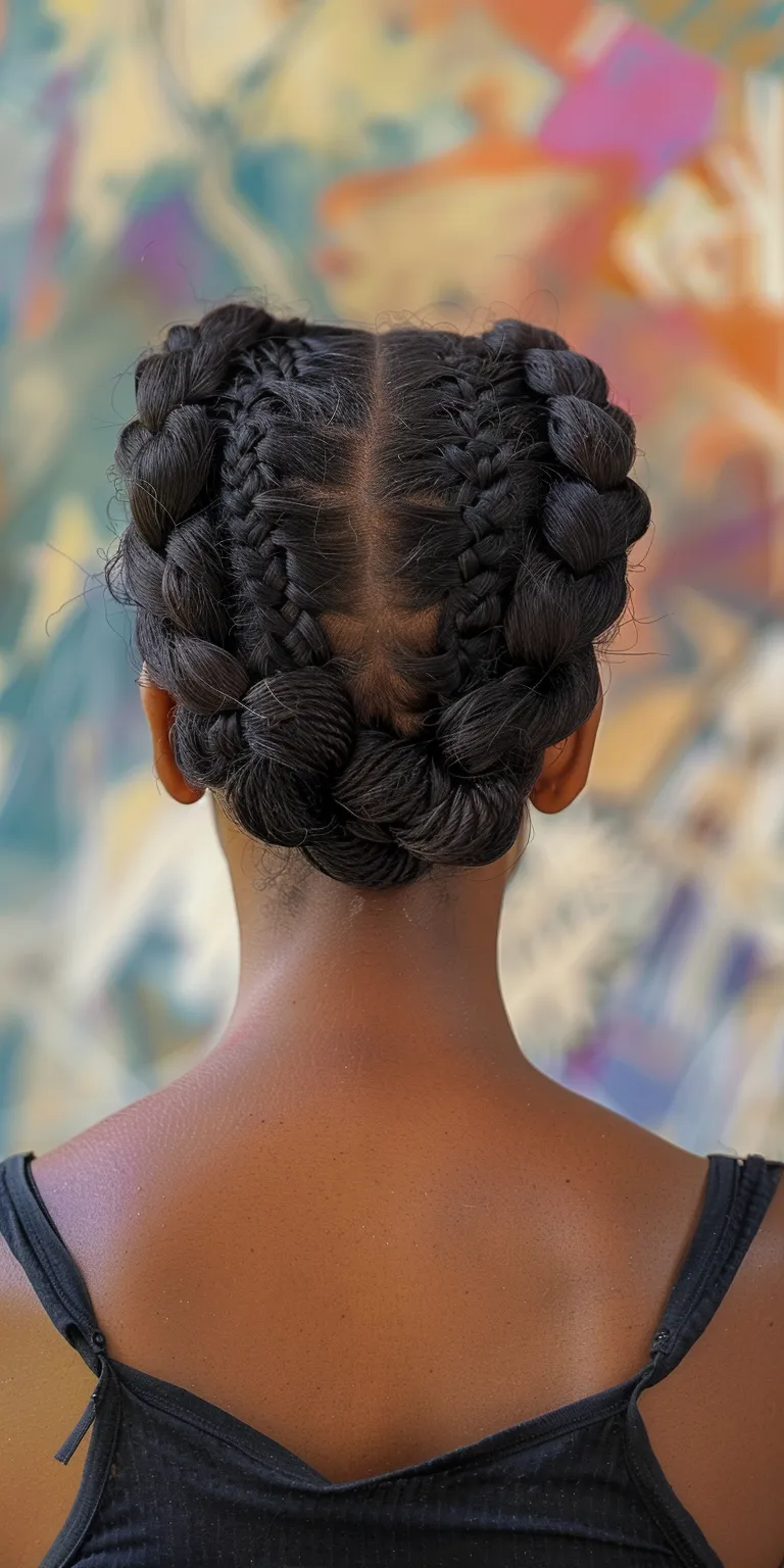 natural hair braid styles French twist, Updo, Waterfall braids, Hair twists, Chignon