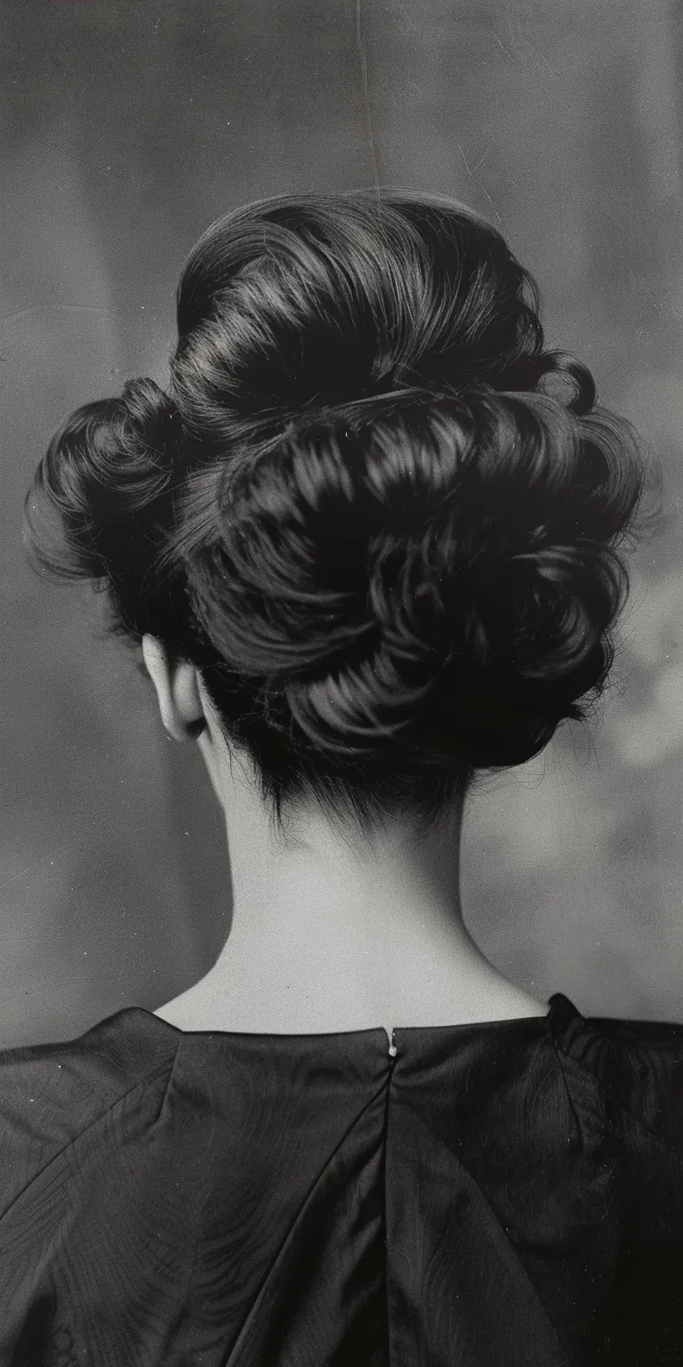 50's hairstyles Chignon, Updo, Bouffant, Pompadour, Japanese women's