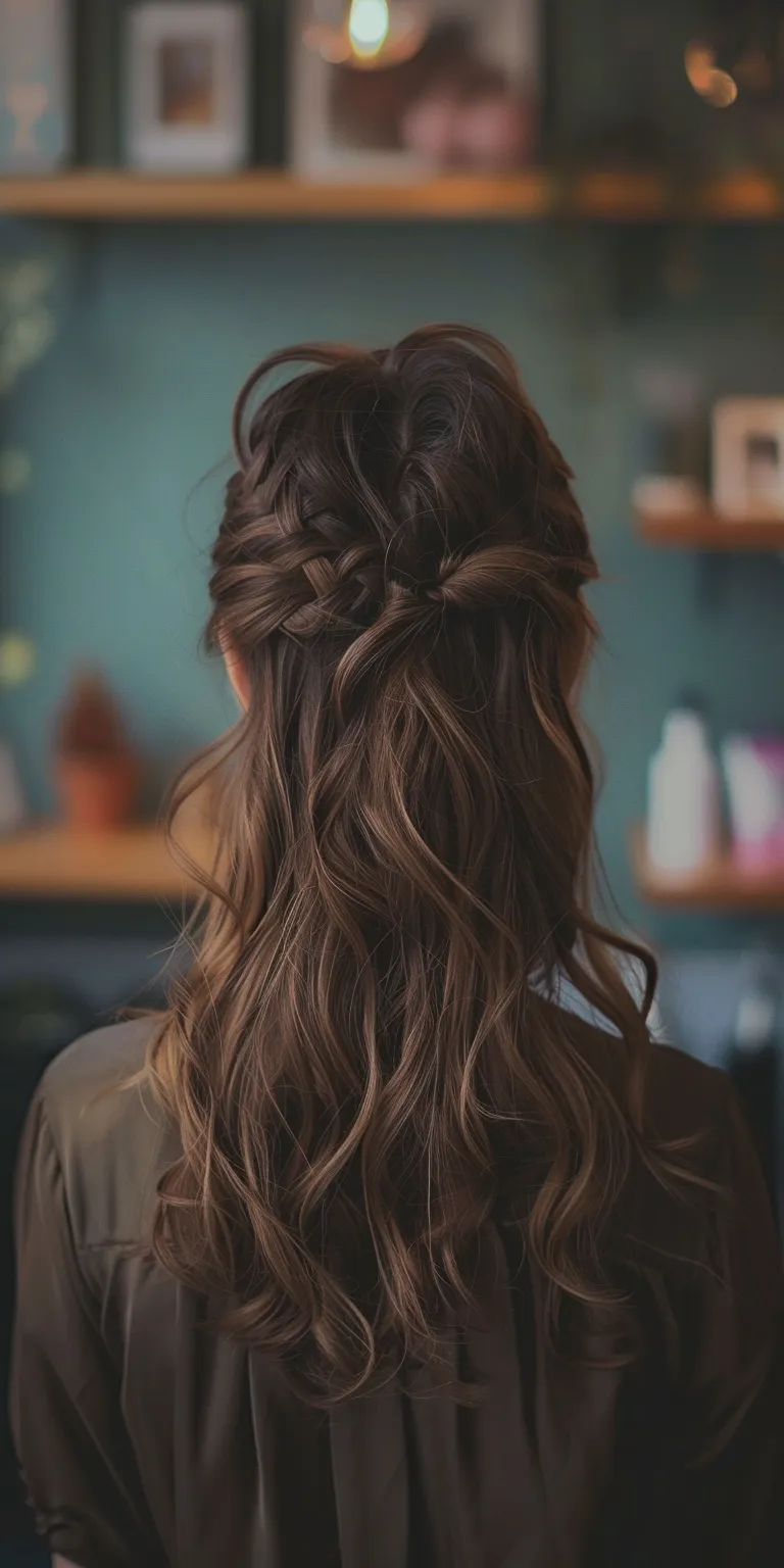 cute hairstyles for medium hair Waterfall braids, Updo, French braid, Boho Braid