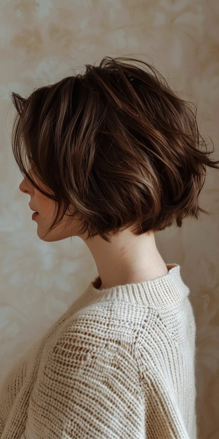 short feminine haircuts Asymmetric cut, Layered hair, Bob Pixie Short brush cut