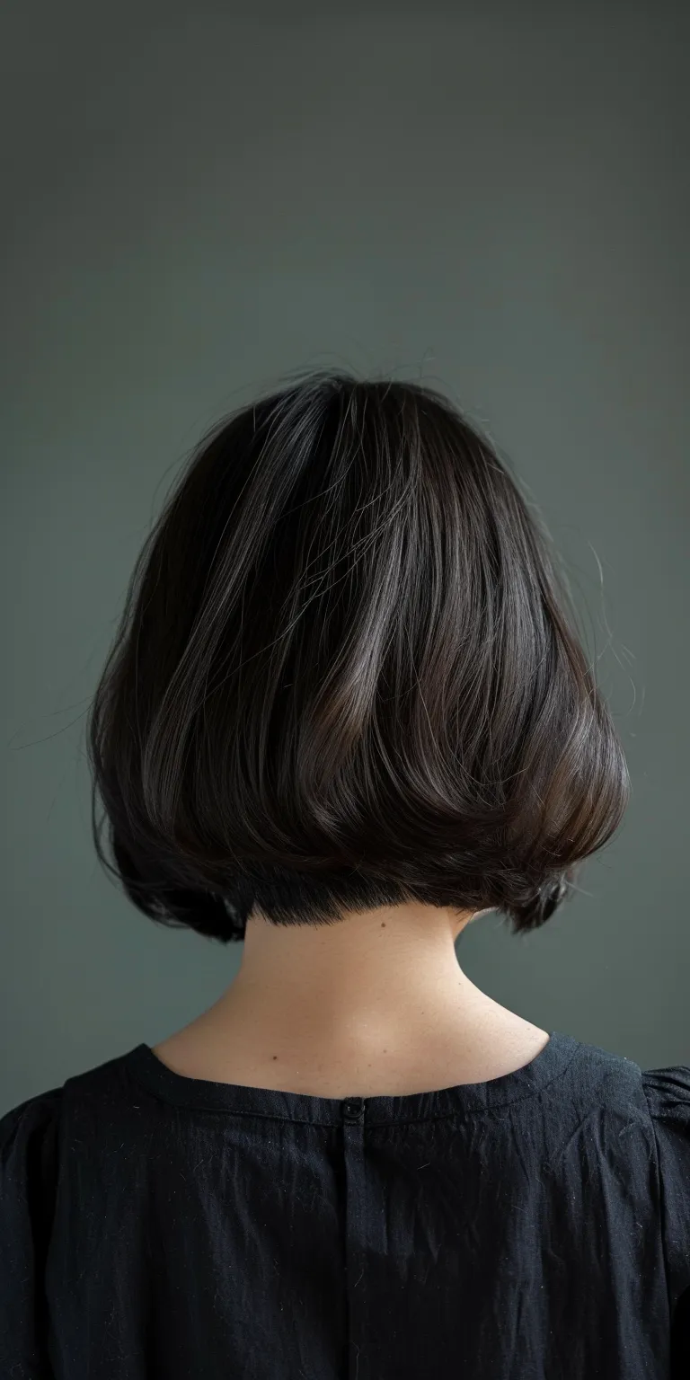 short bobs for women Asymmetric cut, Bob Japanese women's hairstyles, Short brush Digital perm