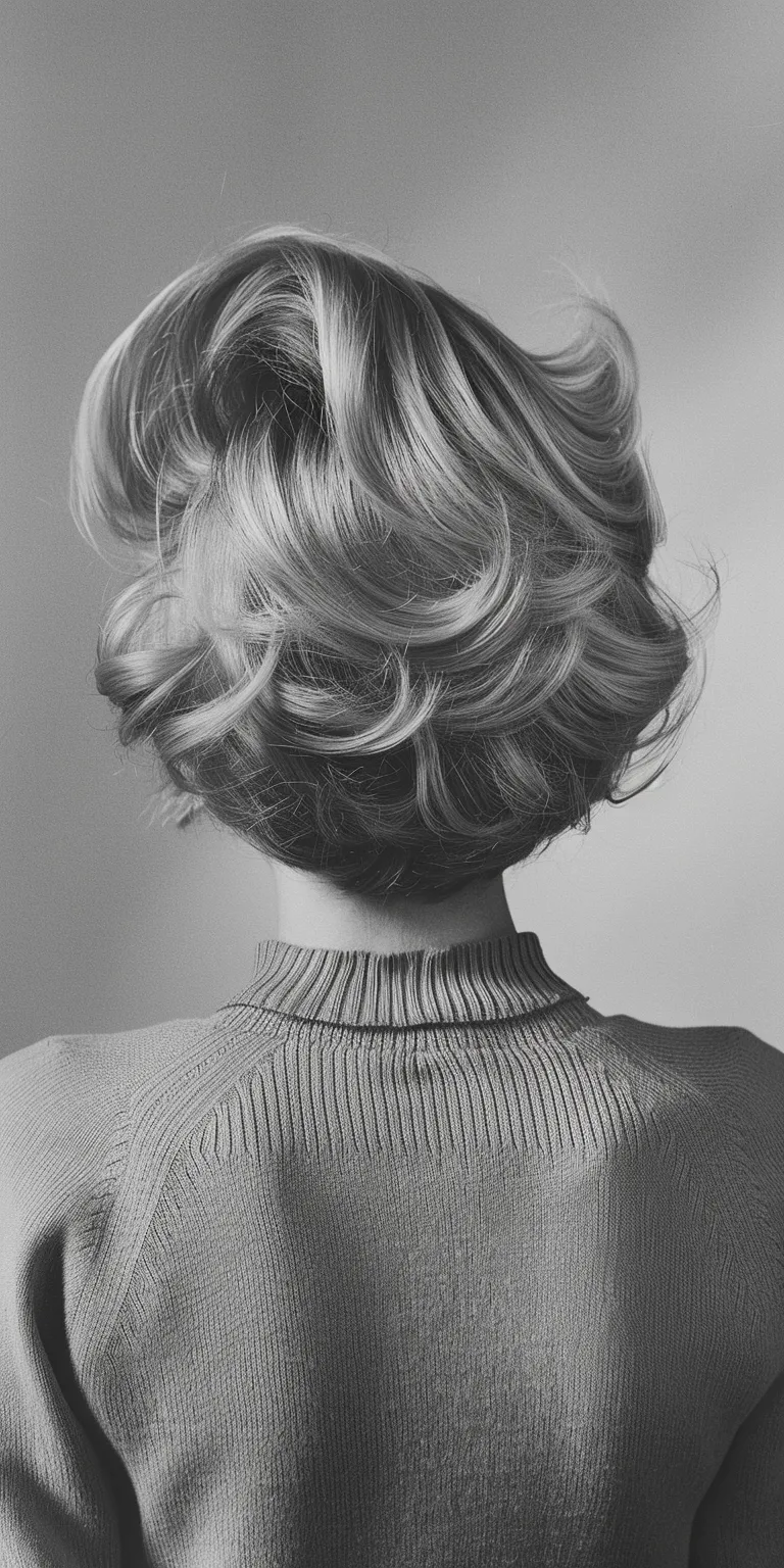 60's hairstyles Chignon, Updo, Finger wave, Bouffant, Milkmaid braid