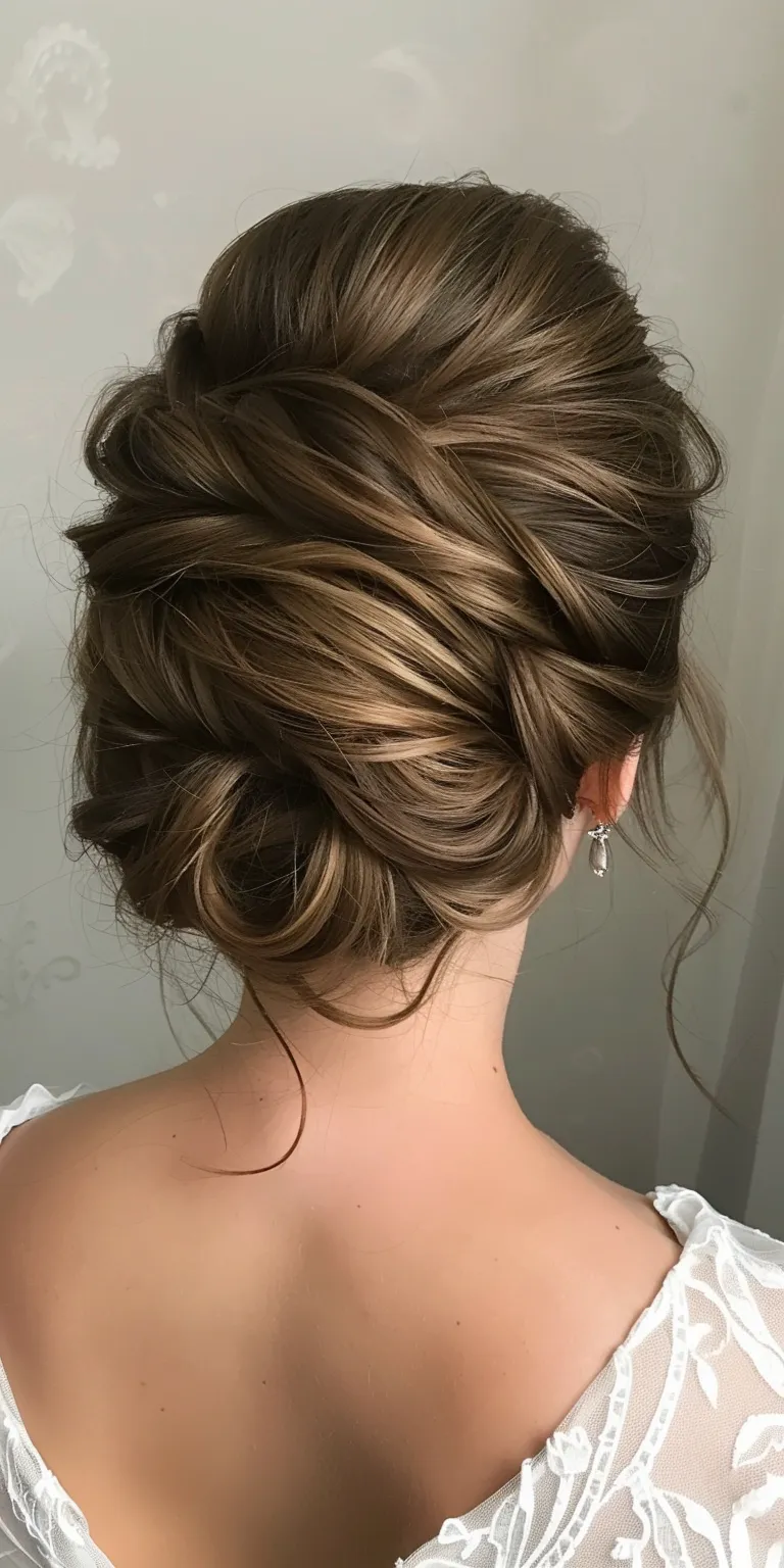 updo hairstyles for wedding Updo, Chignon, French twist, Ballerina bun, Waterfall braids