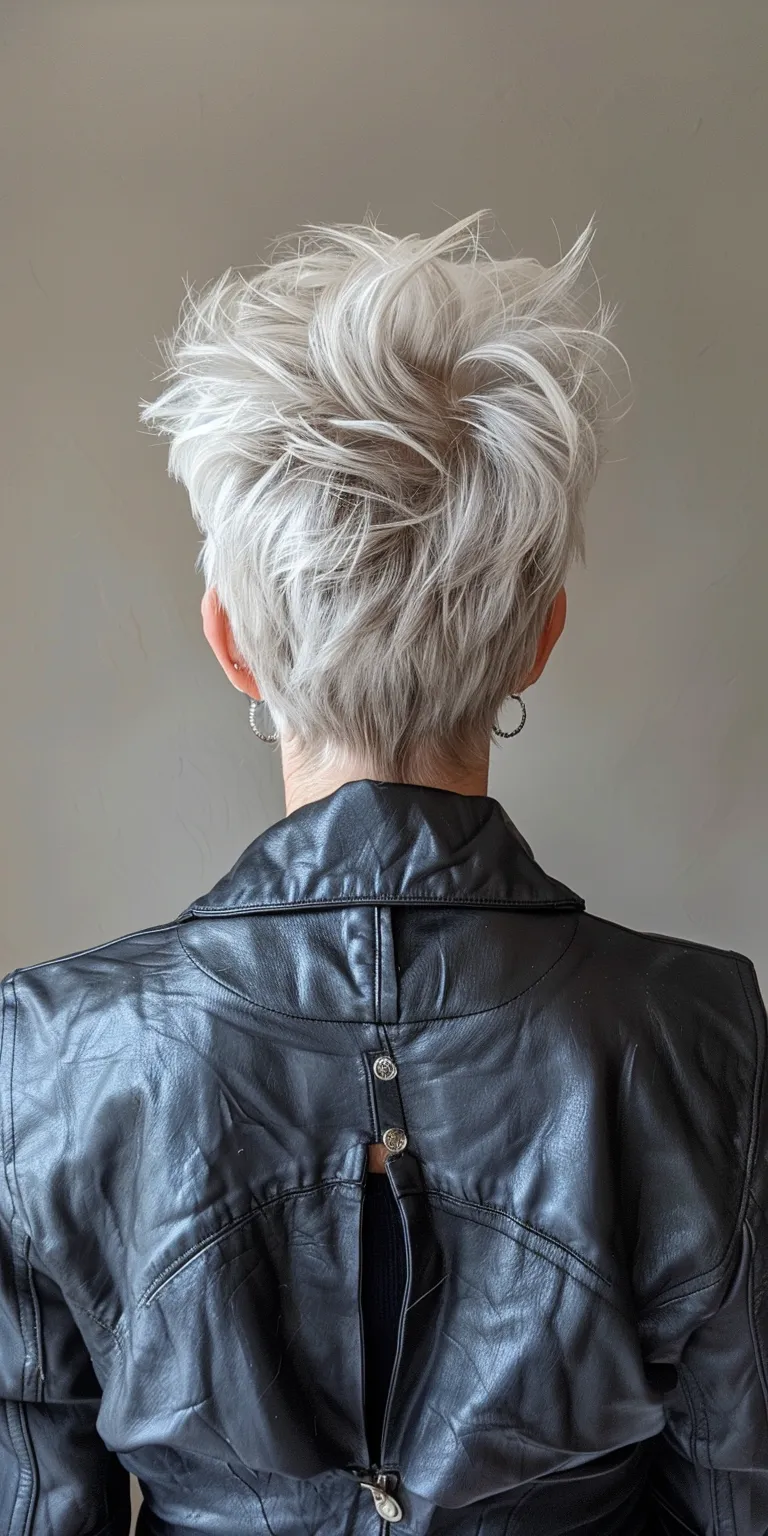 short hairstyles for women over 60 Asymmetric cut, Pompadour, Layered hair, Pixie Feathered hair