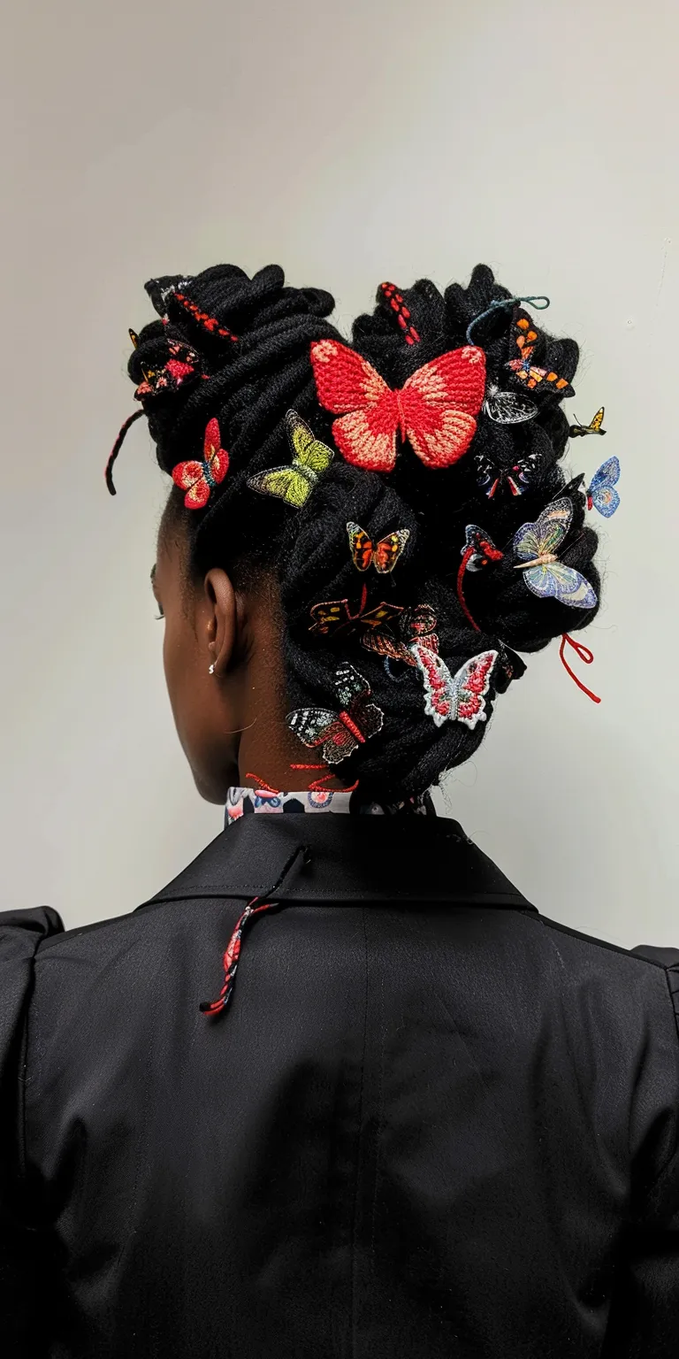 butterfly locs Butterfly haircut, French twist, Beehive, Kinky hair, Finger wave