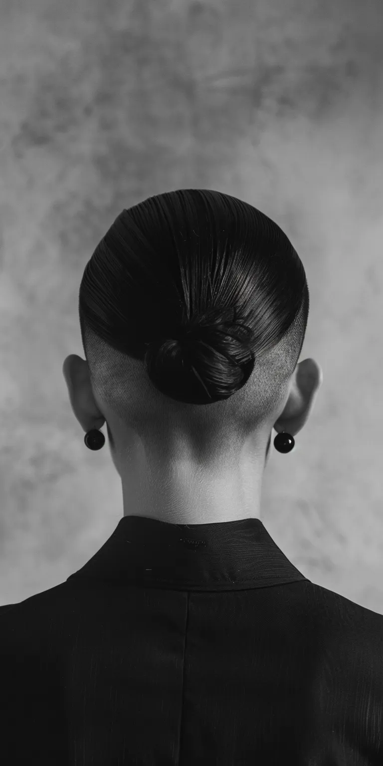 undercut slick back Chignon, Updo, French twist, Pompadour, Ballerina bun