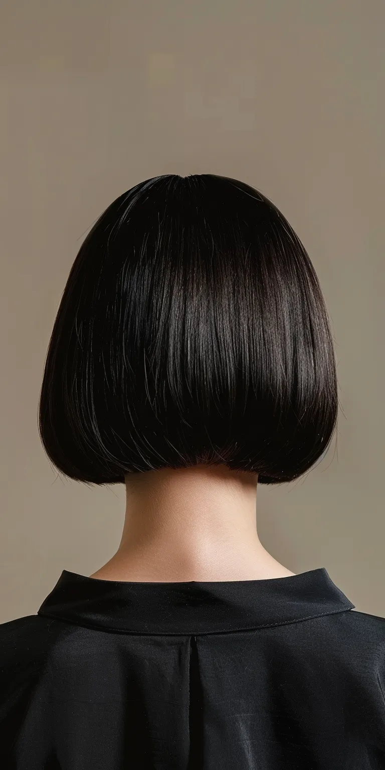 short bob with fringe Asymmetric cut, Bob Japanese women's hairstyles, Short brush Butterfly haircut