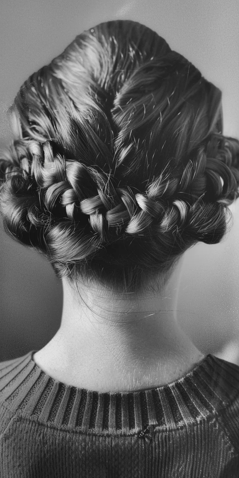 1920s hairstyles Milkmaid braid, Chignon, Updo, French twist