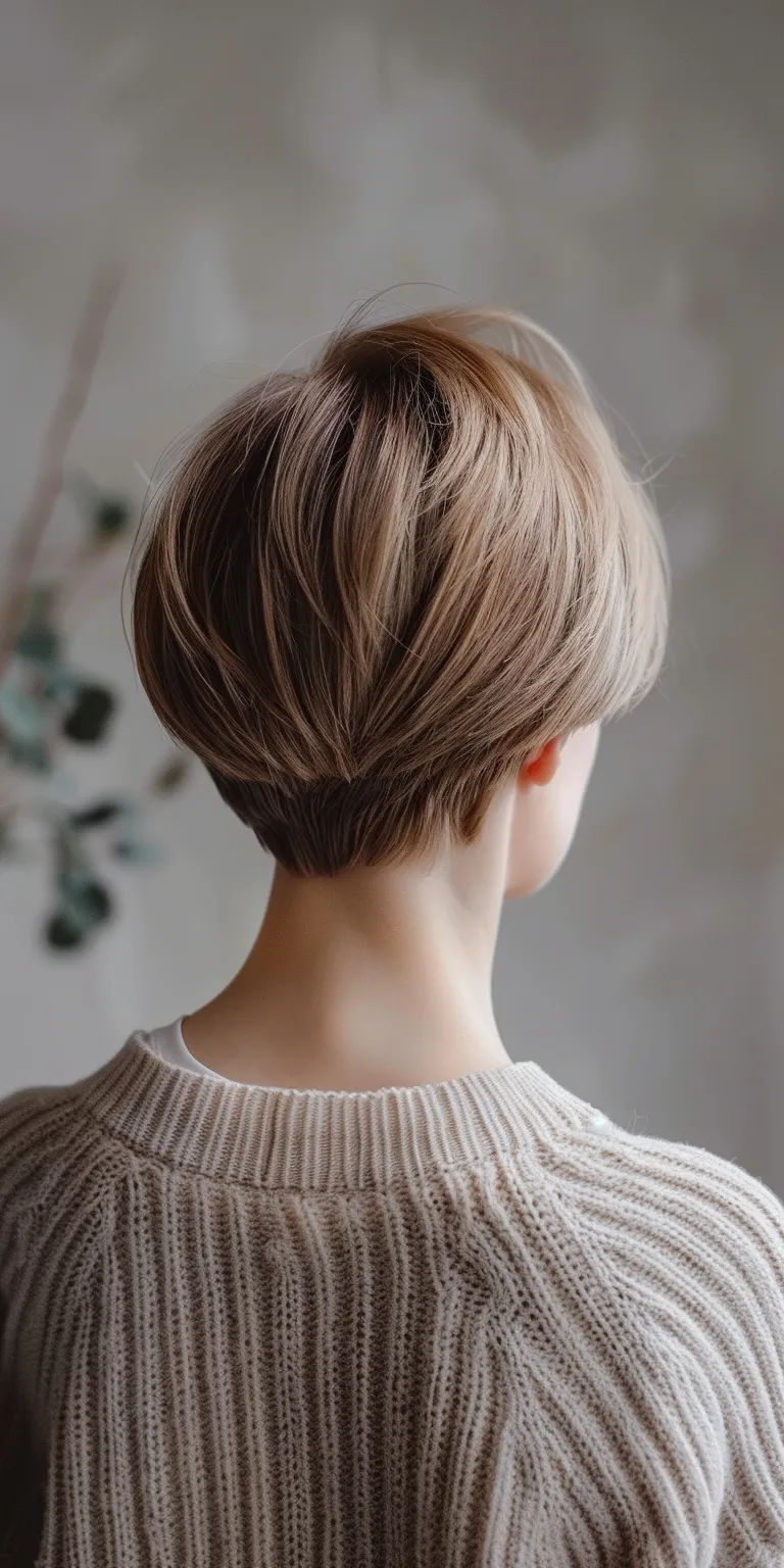 cute short haircuts for women Asymmetric cut, Japanese women's hairstyles, Chignon, Updo, Layered hair