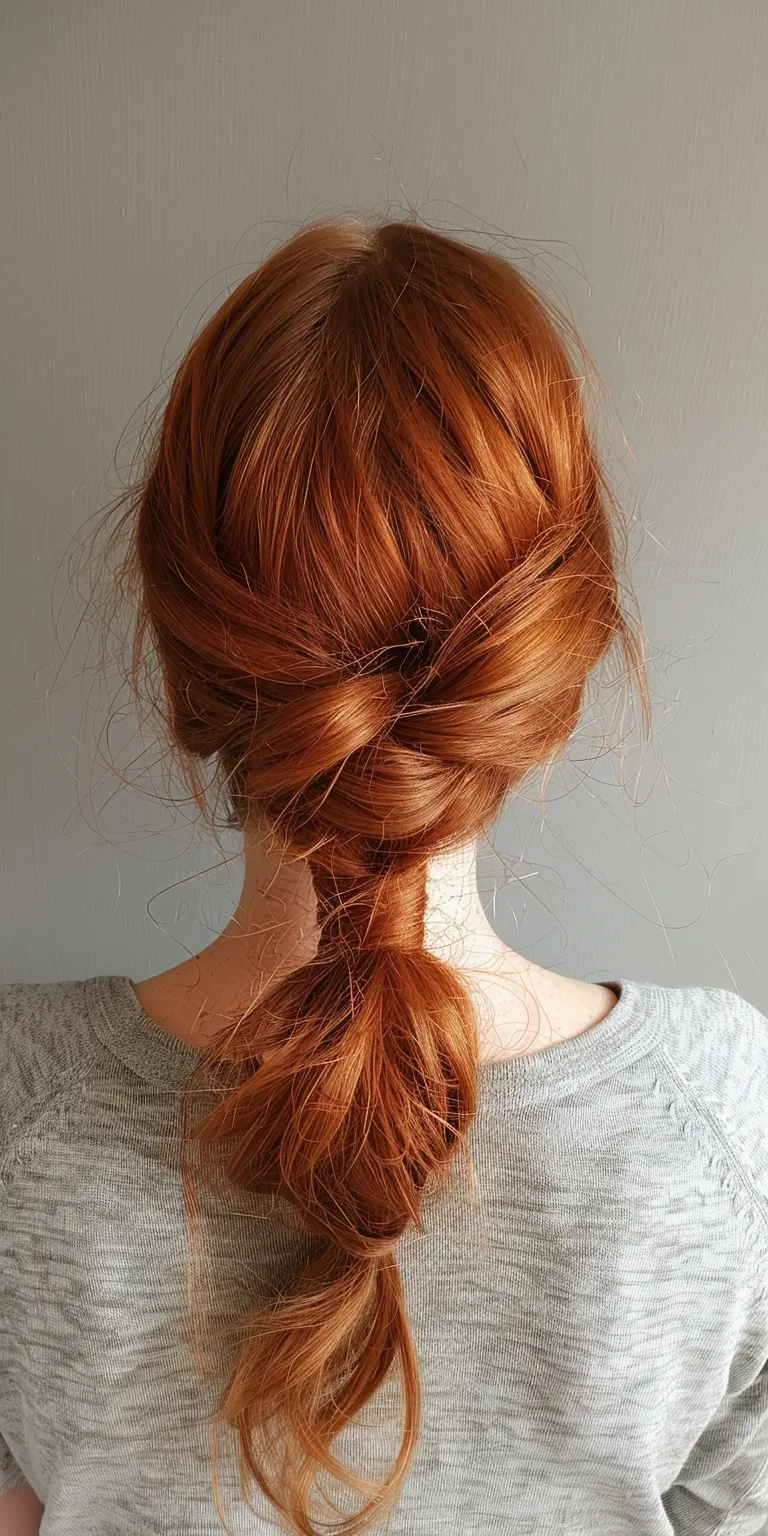 red hair styles Chignon, French twist, Updo, braid, Braid