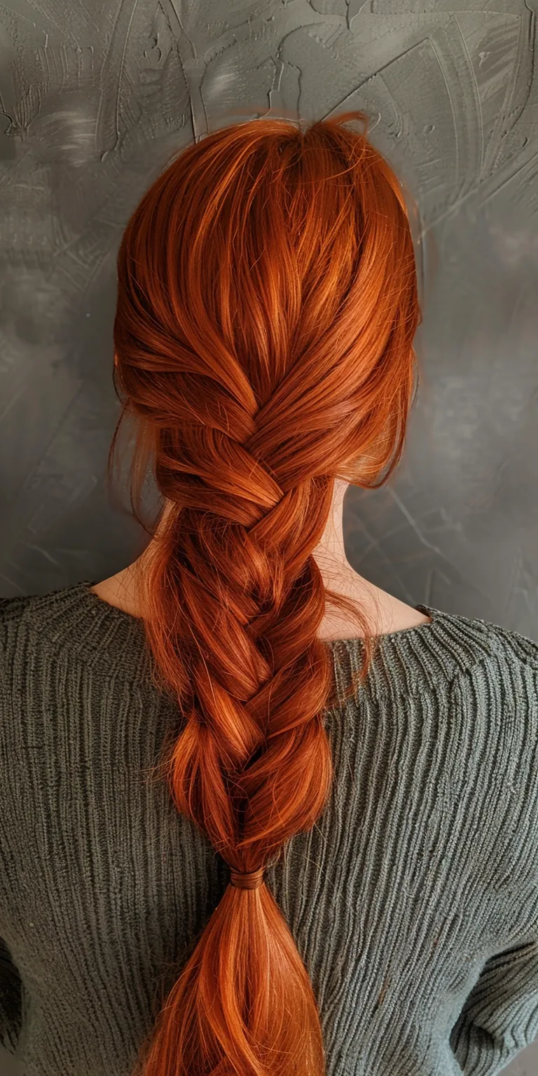 red hair styles Braid, French braid, Waterfall braids, twist, Mermaid