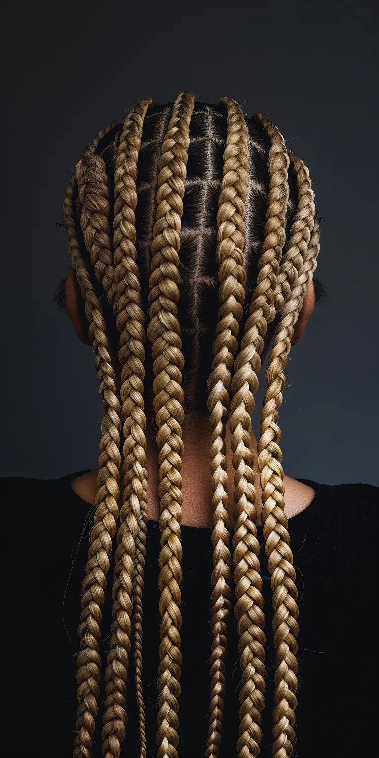 blonde box braids Hair twists, Waterfall braids, Cornrows, Boho crimping