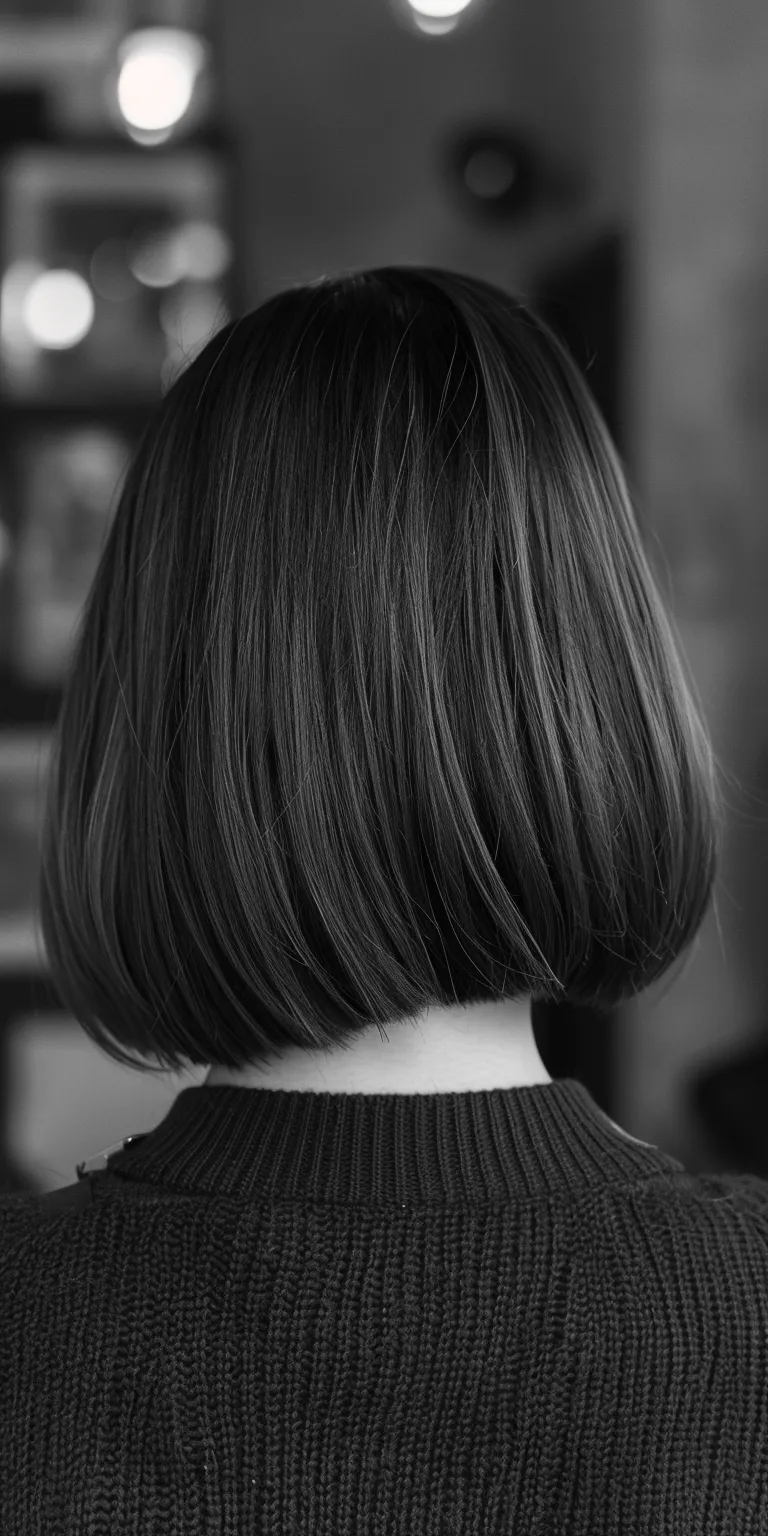 low maintenance haircuts thick hair Bob cut, Asymmetric Short brush Professional Stacked bob