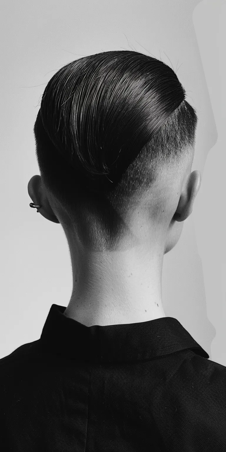 slick back fade Asymmetric cut, Tonsure, Pompadour, Chignon, Short brush cut