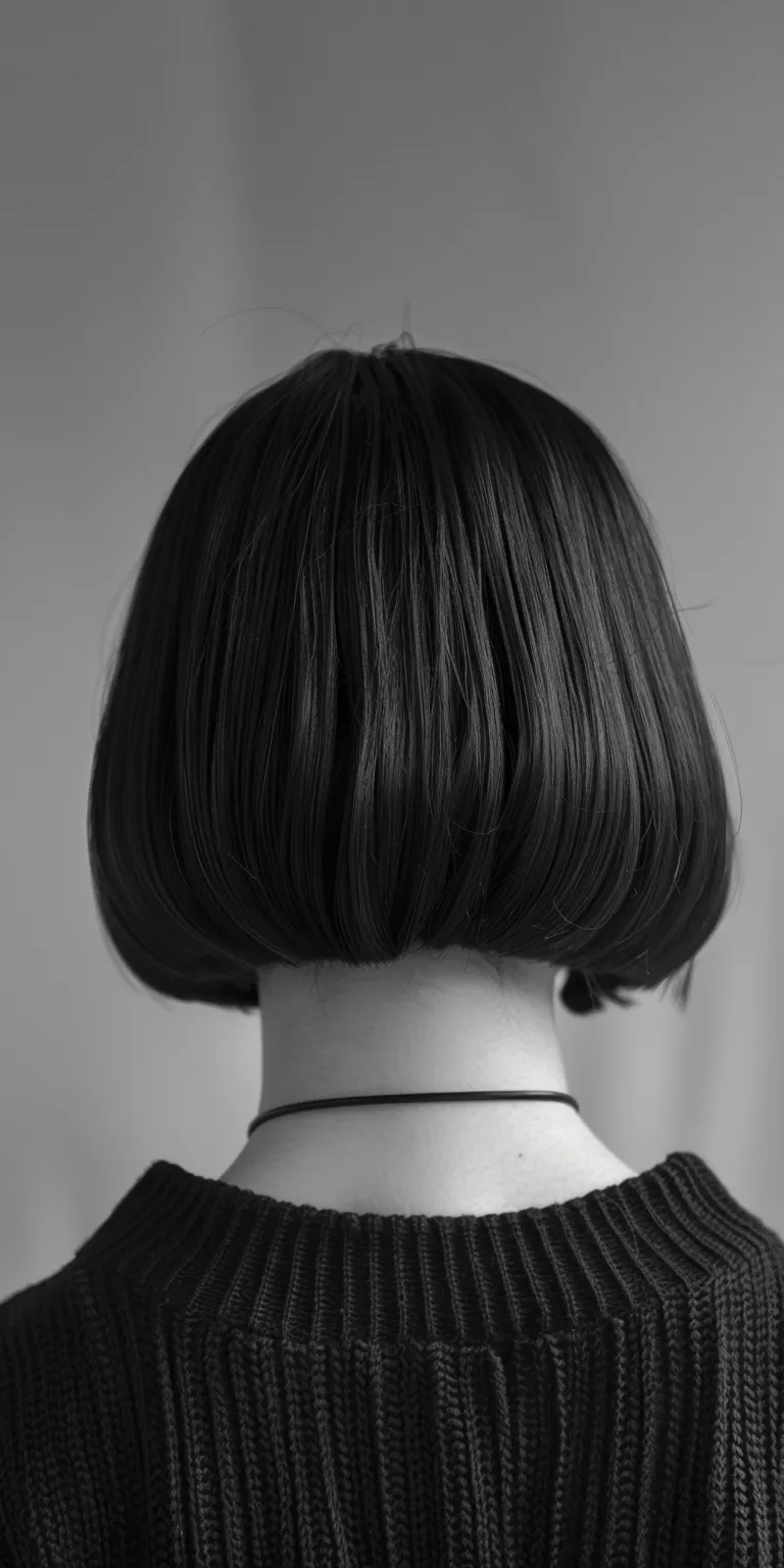 chin length bob Asymmetric cut, Bob Chignon, Japanese women's hairstyles, Short brush cut