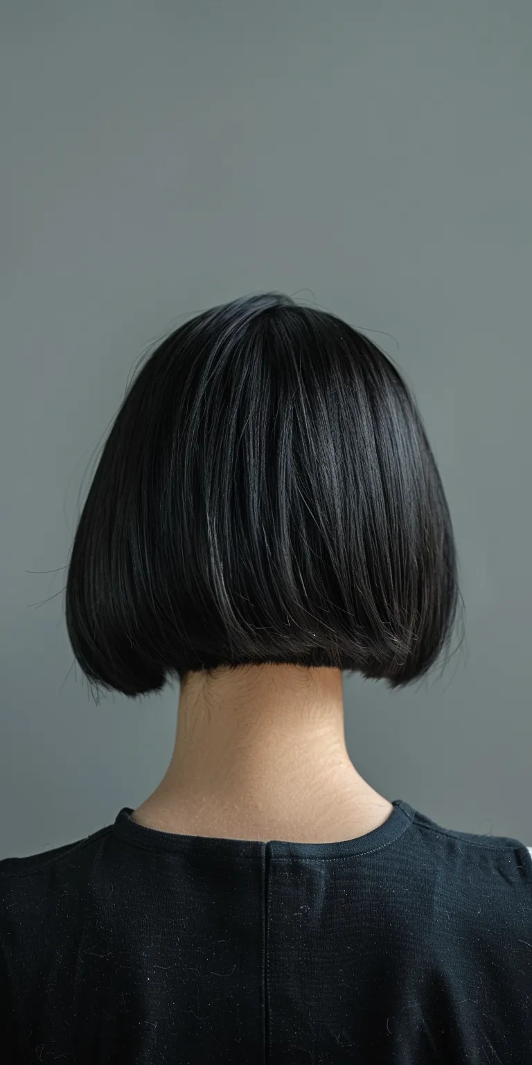 short bob with bangs Asymmetric cut, Bob Japanese women's hairstyles, Short brush Hime cut