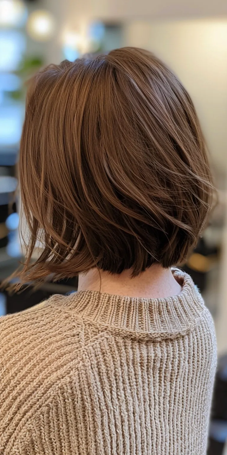 medium short haircuts for women Short brush cut, Bob Asymmetric Layered hair, Butterfly haircut