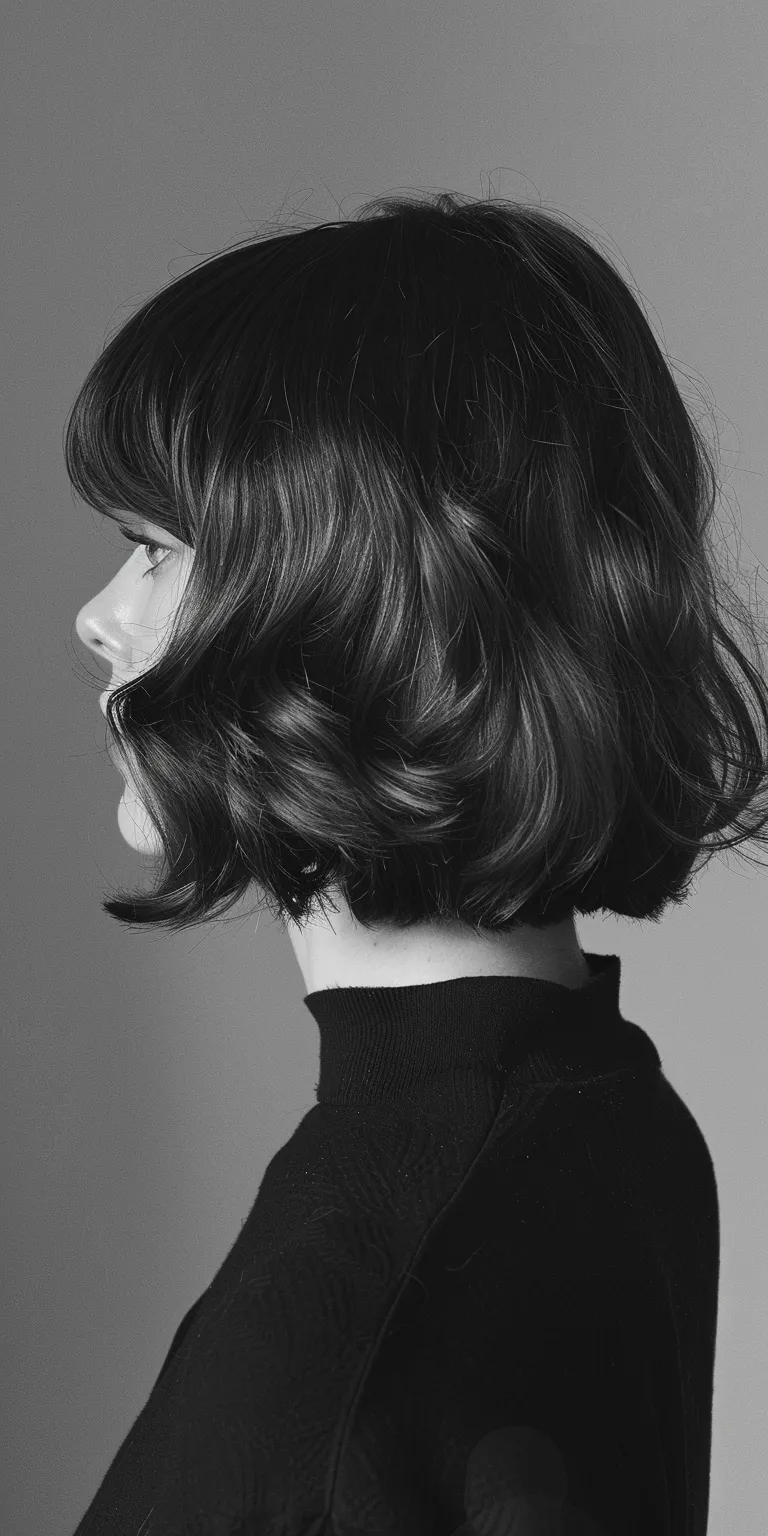 shoulder length haircuts with bangs Asymmetric cut, Bob Short brush Pixie Layered hair